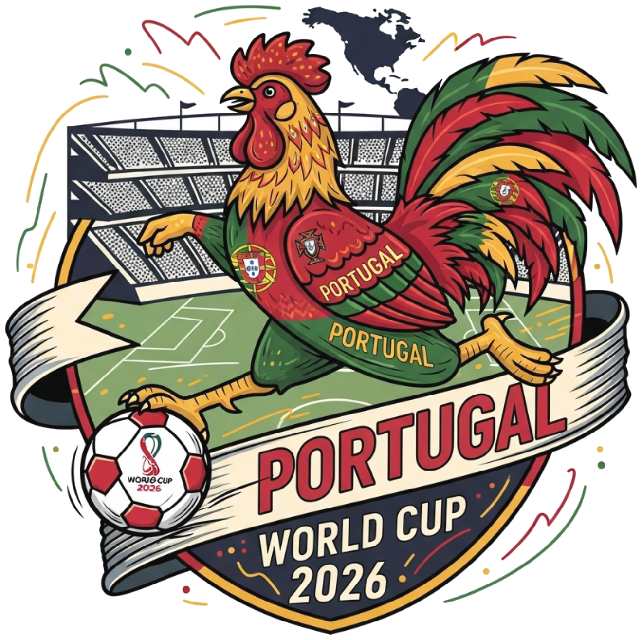 Áo Thun Trắng Unisex Form Rộng Portugal World Cup 2026 - Thiết Kế Đội Tuyển Bồ Đào Nha Design Cotton Co Giãn Cực Chất - 220526-15-29-YAS