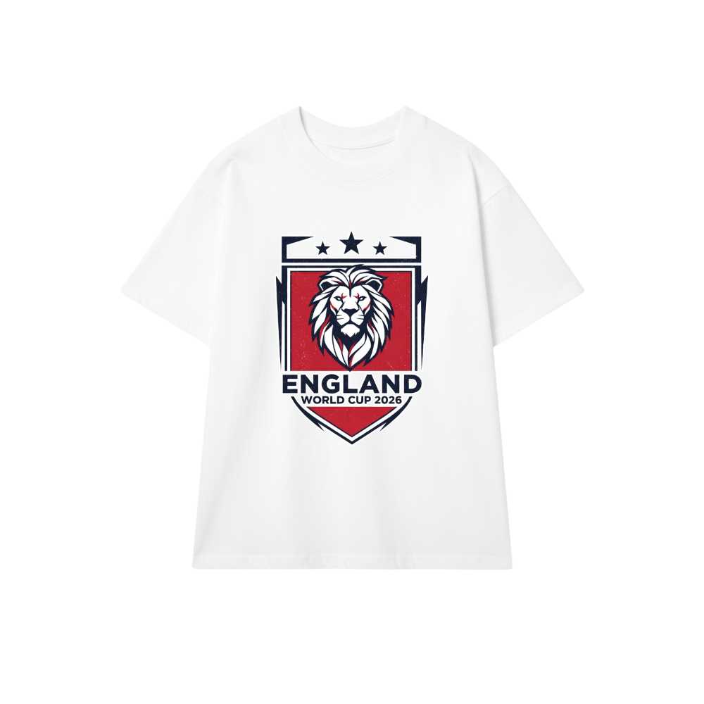 Áo Thun Unisex Đội Tuyển Anh World Cup 2026 Cực Chất - Áo Phông Trắng Form Rộng Design Cá Tính Cotton Co Giãn 4 Chiều - 220526-15-45-ATN