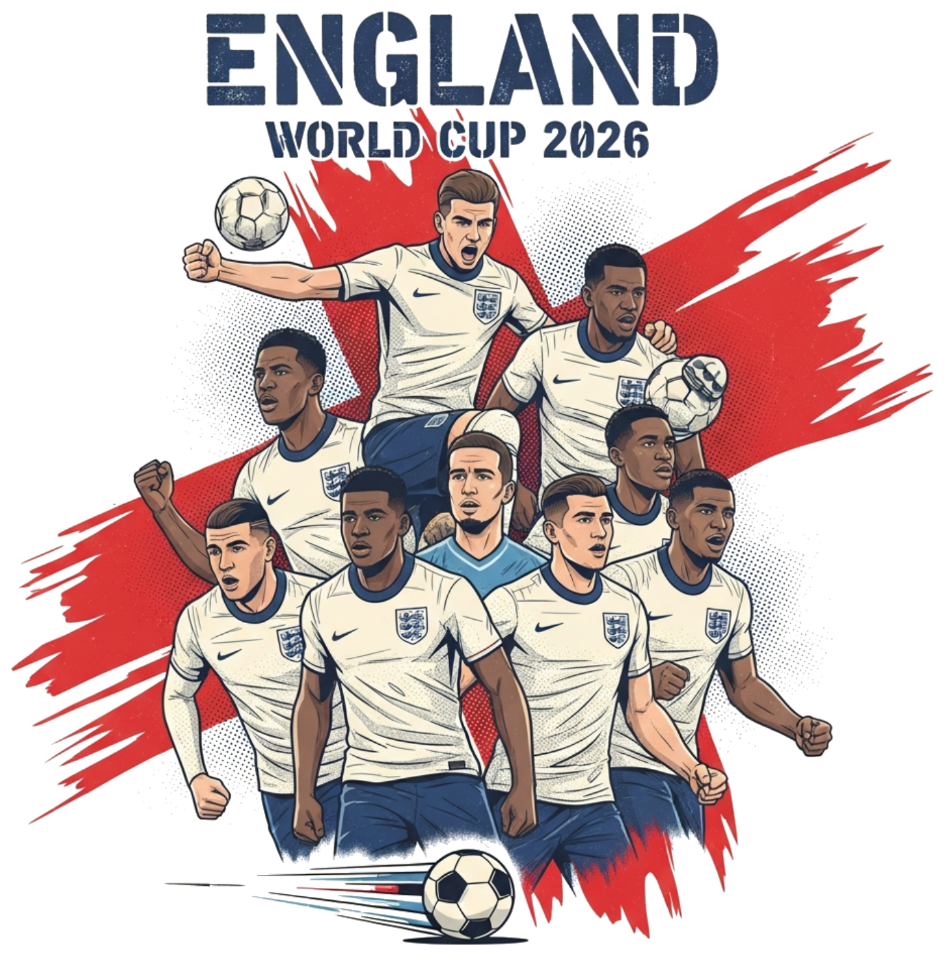 Áo Thun Đội Tuyển Anh World Cup 2026 Design Trắng - Áo Phông Nam Nữ Cotton 100% Form Rộng Oversize Streetwear Cực Chất - 220526-15-45-IDX