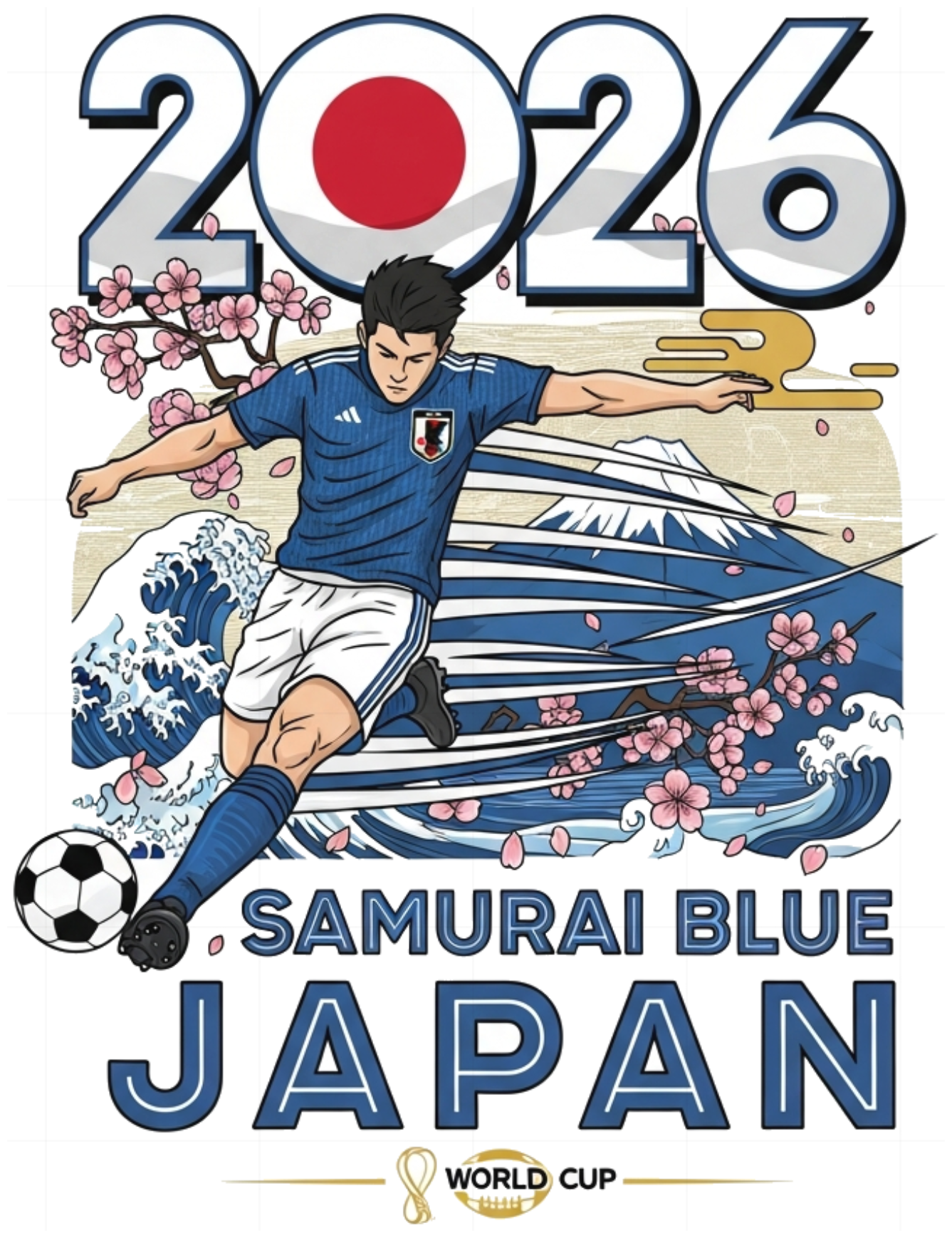 Áo Thun Trắng Unisex Đội Tuyển Nhật Bản World Cup 2026 - Áo Phông Nam Nữ Form Rộng Cotton Co Giãn 4 Chiều Trend 2024 Design Cực Chất 220526-15-58-DDY