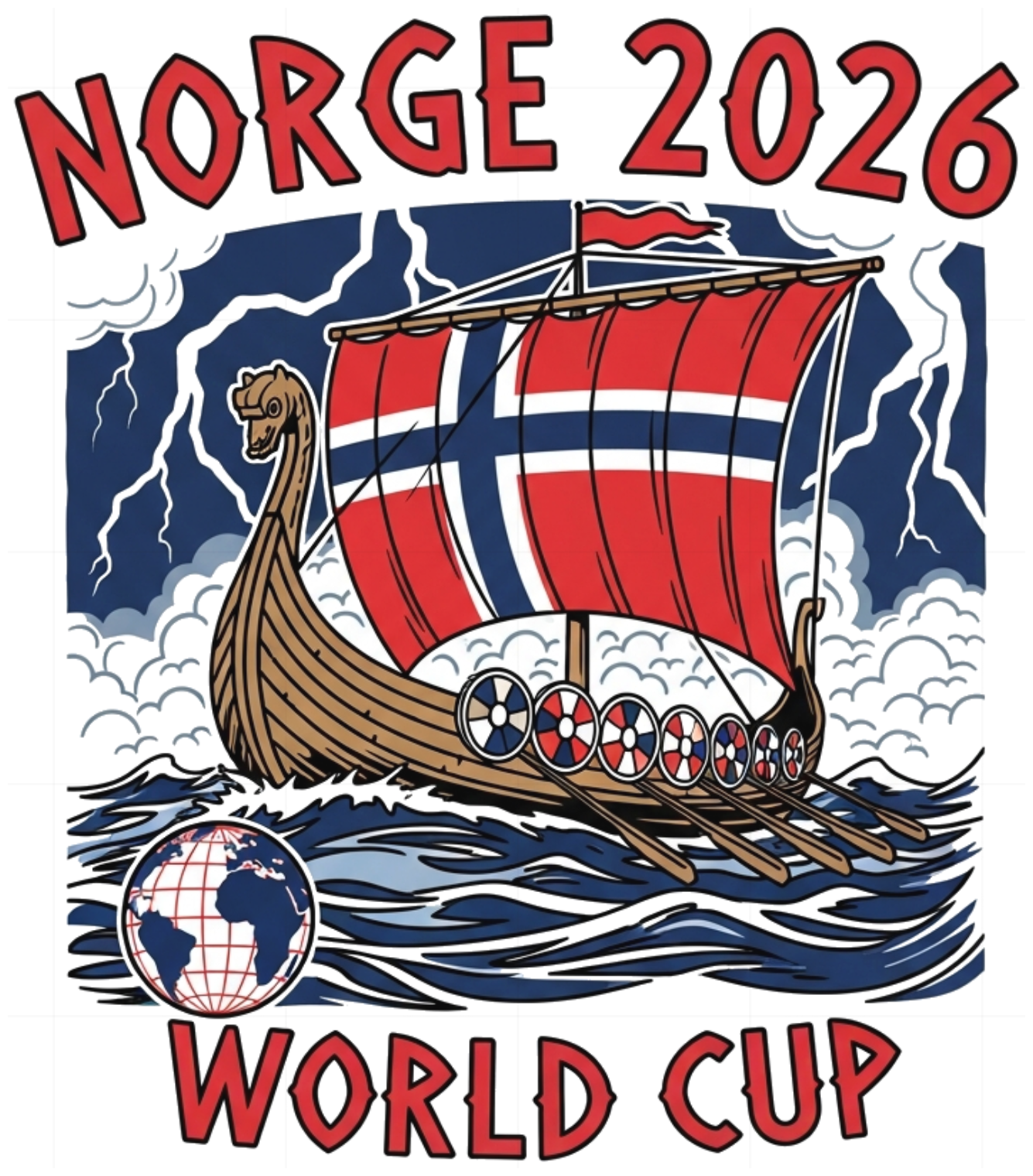 Áo Thun Trắng Nam Nữ Unisex Form Rộng Cotton In Hình Đội Tuyển Na Uy World Cup 2026 Design Thời Trang Thể Thao Cực Chất - 220526-16-06-CPD