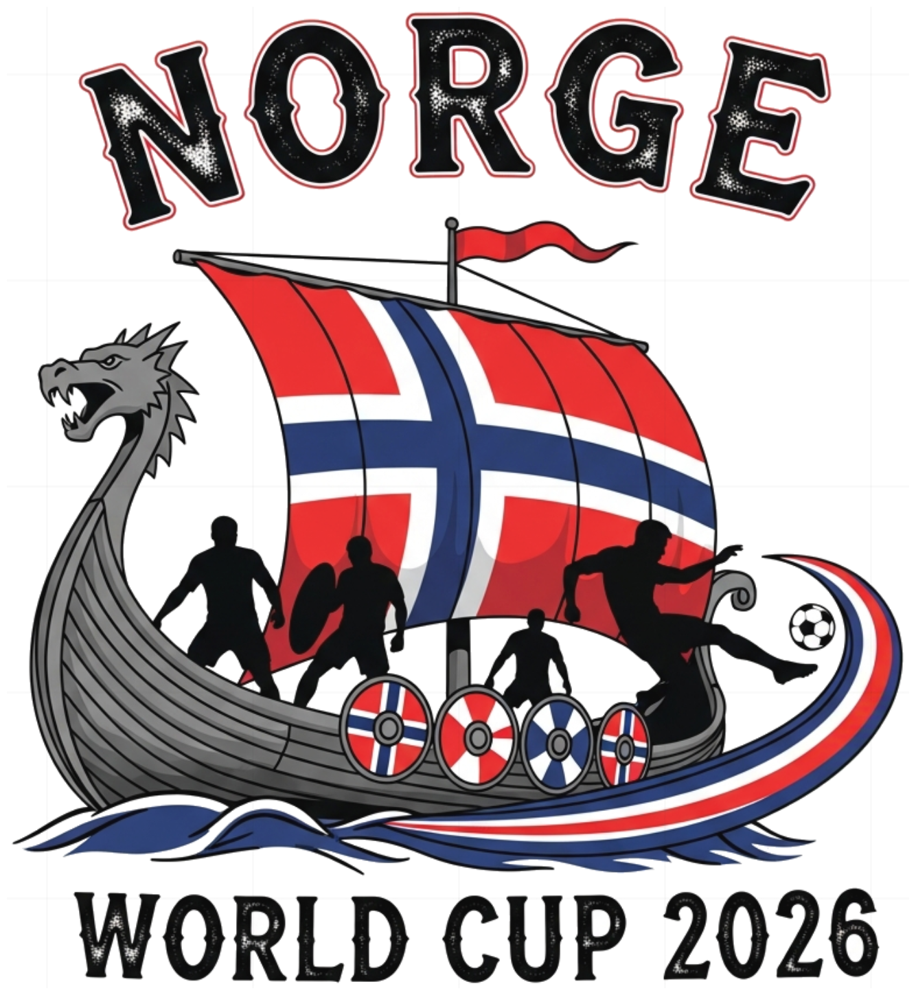 Áo Thun Trắng Unisex Form Rộng Cotton In Hình Đội Tuyển Na Uy World Cup 2026 Cực Chất Trendy - 220526-16-06-LRK