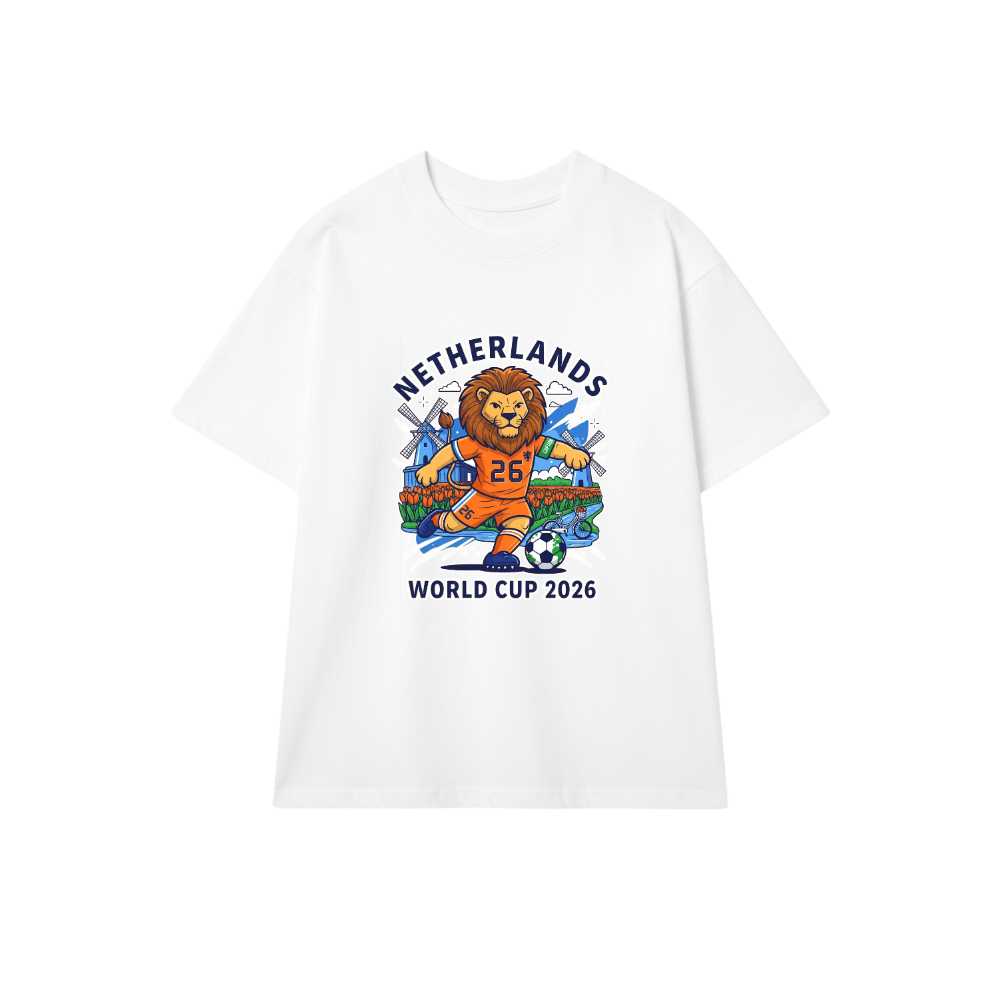 Áo Thun Unisex Form Rộng Màu Trắng In Hình Đội Tuyển Hà Lan World Cup 2026 Cực Chất - Áo Phông Nam Nữ Cotton Slogan Design Thời Trang Cá Tính - 220526-16-15-ZWY