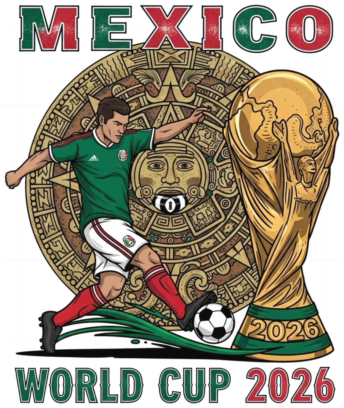 Áo Thun Mexico World Cup 2026 Slogan Design - Áo Phông Trắng Unisex Cotton Co Giãn Form Rộng Xu Hướng Thể Thao Cực Chất - 220526-16-52-PYV