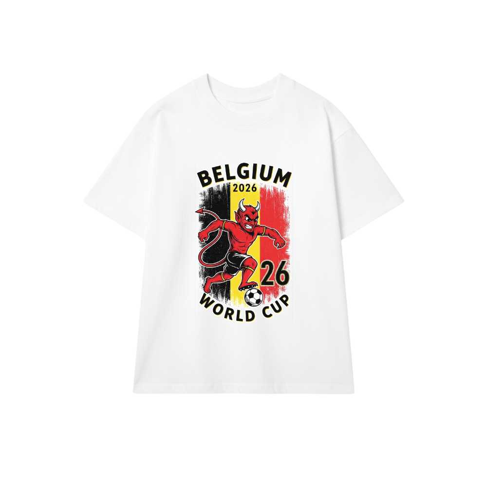 Áo Thun Đội Tuyển Bỉ World Cup 2026 Slogan Design - Áo Phông Unisex Nam Nữ Form Rộng Cotton Co Giãn Cực Chất - 220526-17-00-EZD