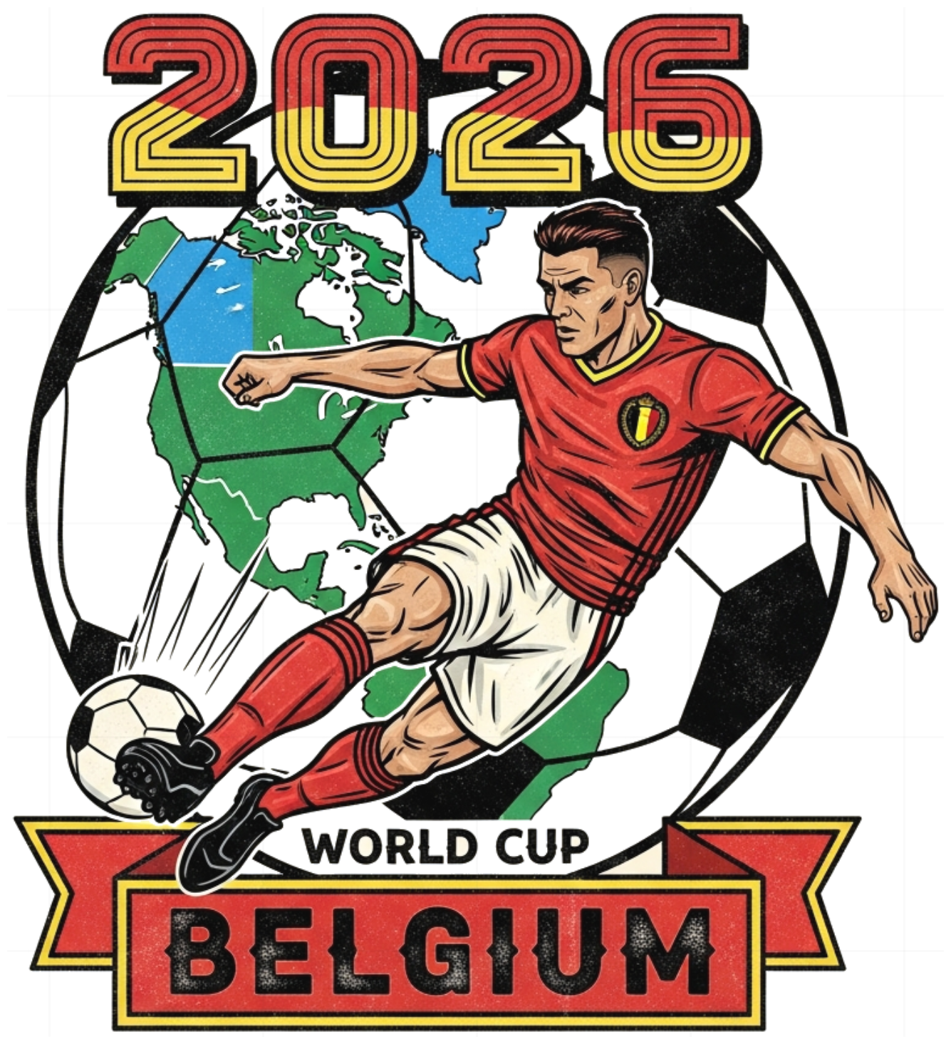 Áo Thun Trắng Unisex Đội Tuyển Bỉ World Cup 2026 Slogan Design - Áo Phông Nam Nữ Cotton Form Rộng Xu Hướng Cực Chất 220526-17-00-JAC