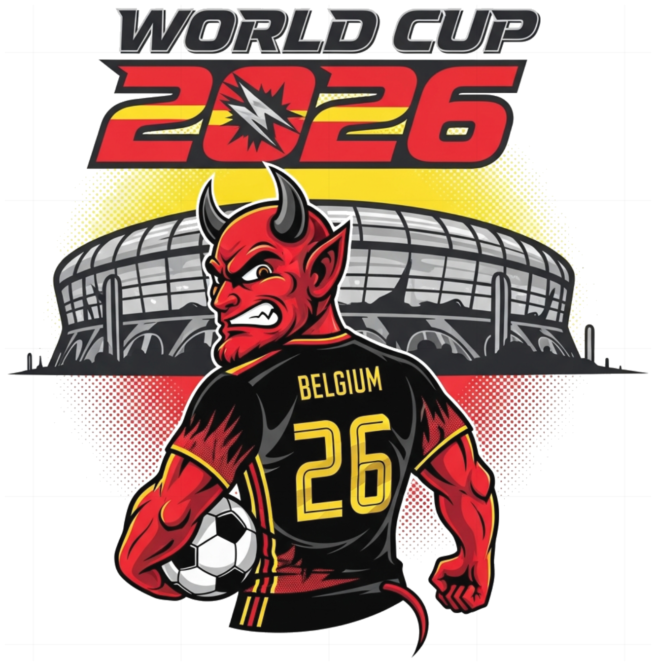 Áo Thun Trắng Unisex Cotton Đội Tuyển Bỉ World Cup 2026 Design Form Rộng Thể Thao Cực Chất - 220526-17-00-KXA
