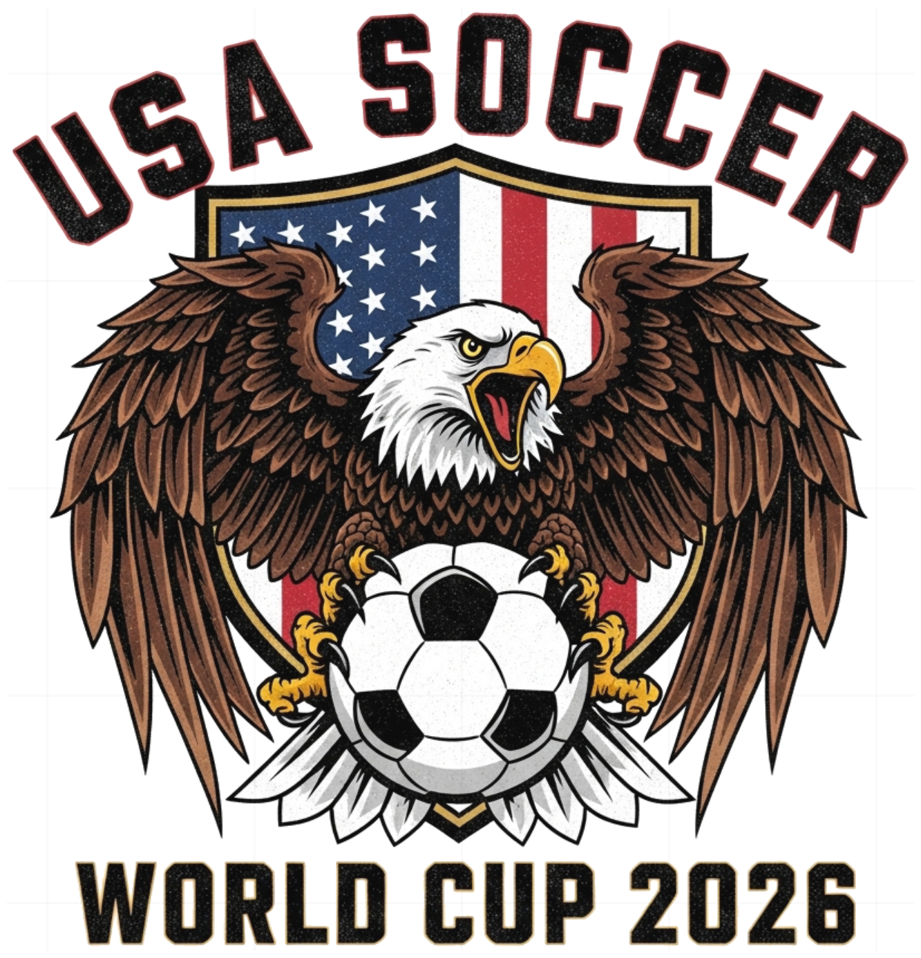 Áo Thun Unisex Form Rộng Màu Trắng Slogan Design Đội Tuyển Mỹ World Cup 2026 Cotton Cao Cấp Xu Hướng Thời Trang Streetwear - 220526-17-05-APU