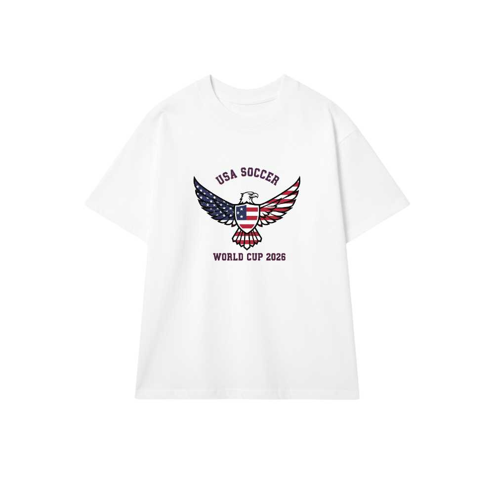 Áo Thun Trắng Unisex Form Rộng Cotton In Hình Đội Tuyển Mỹ World Cup 2026 Slogan Design - Thời Trang Streetwear Vi Vu Du Lịch Cực Chất - 220526-17-05-QXV