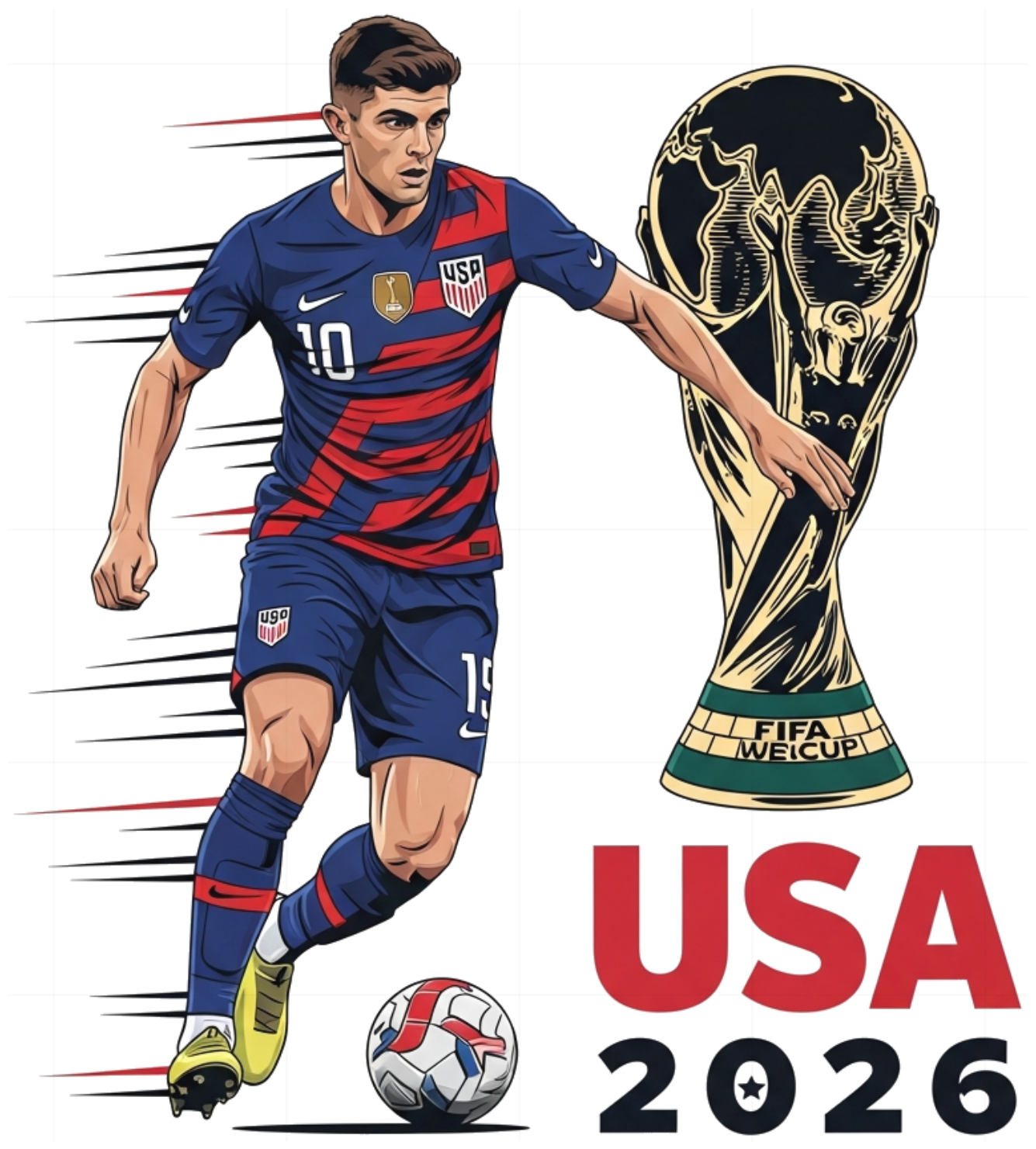 Áo Thun Nam Nữ Christian Pulisic Đội Tuyển Mỹ World Cup 2026 - Áo Phông Trắng Cotton Co Giãn Form Rộng Unisex Trendy 220526-17-13-FHJ