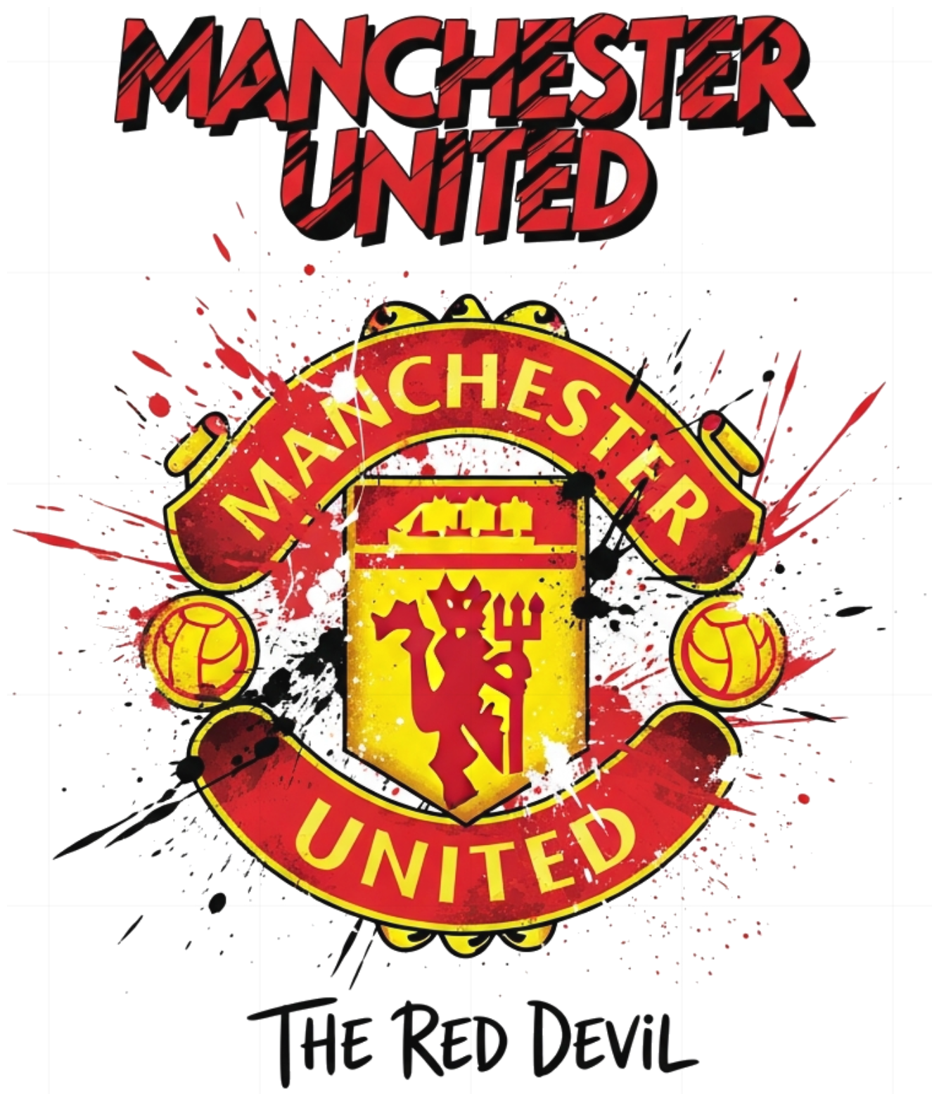 Áo Thun Manchester United Quỷ Đỏ The Red Devil Wild Art Cực Chất - Áo Phông MU Unisex Form Rộng Cotton 100% Streetwear Đỉnh Chóp 220526-17-25-XUH