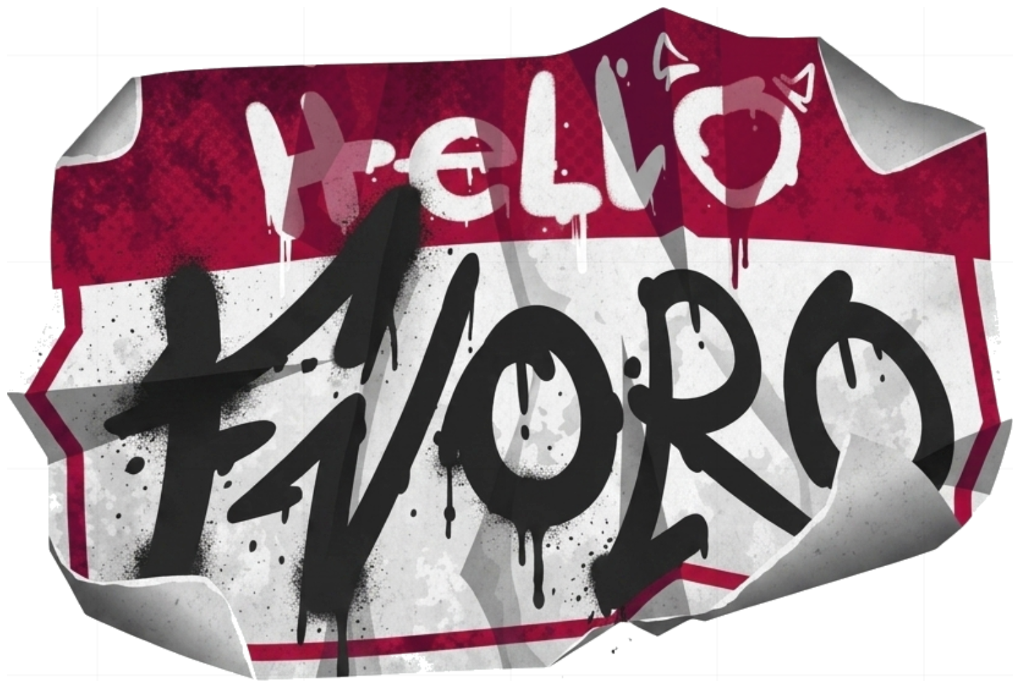 Áo Thun Unisex Đen Graffiti Hello My Name Is Design Form Rộng Cotton - 220626-14-05-GIX