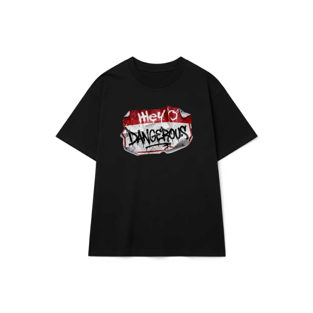 Áo Thun Đen Dangerous Streetwear Graffiti Unisex Form Rộng Cotton - 220626-14-07-TLB