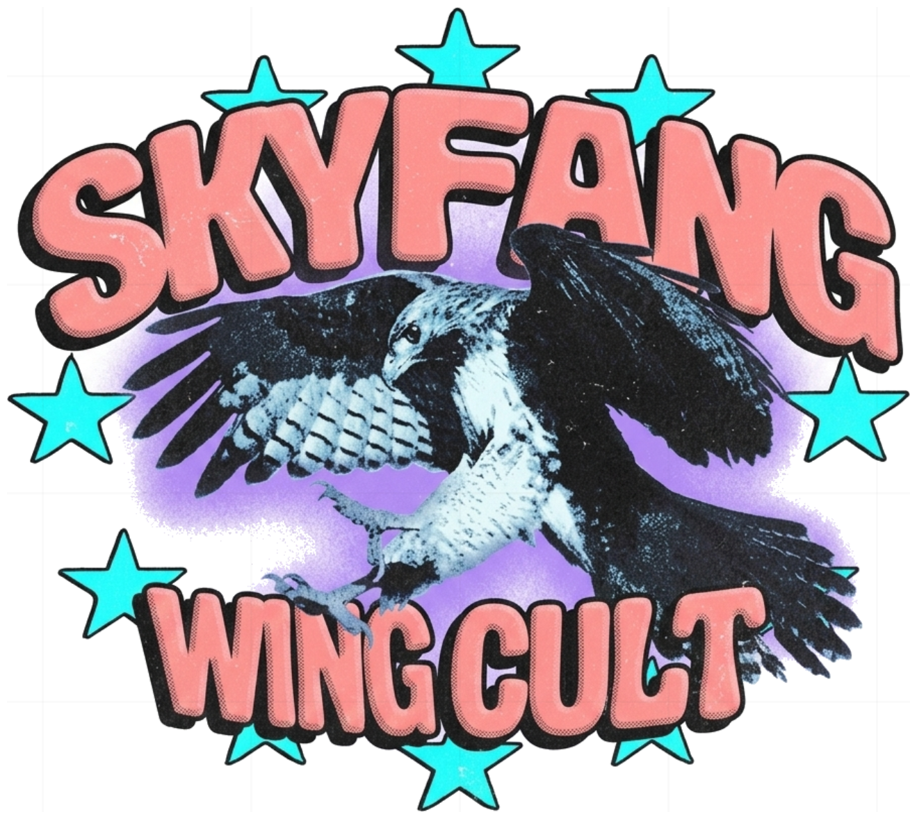 Áo thun Unisex SKYFANG WING CULT Streetwear Vintage Y2K Cotton Oversize - 220626-15-38-PVM