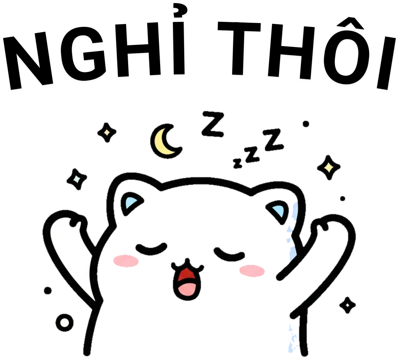 Áo Thun Trắng Kawaii Slogan Nghỉ Thôi Cực Chất - 230326-14-47-SST