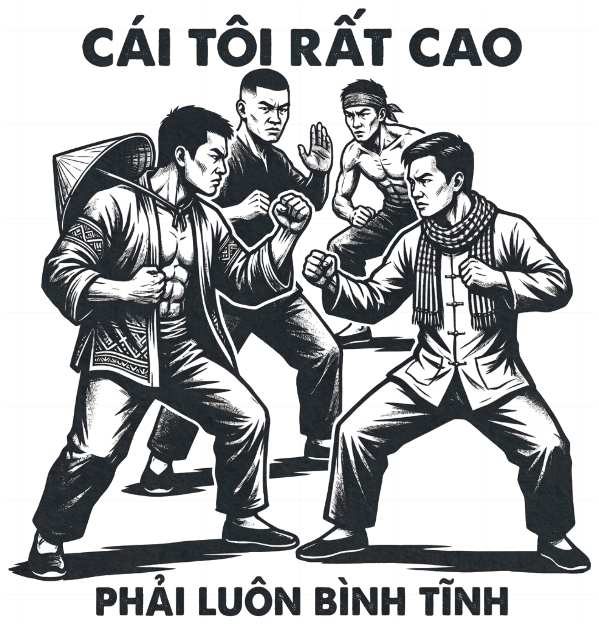 Áo Tay Dài Võ Sư Cái Tôi Rất Cao Unisex Form Rộng Streetwear vietnam.yo - 230926-16-58-TAN