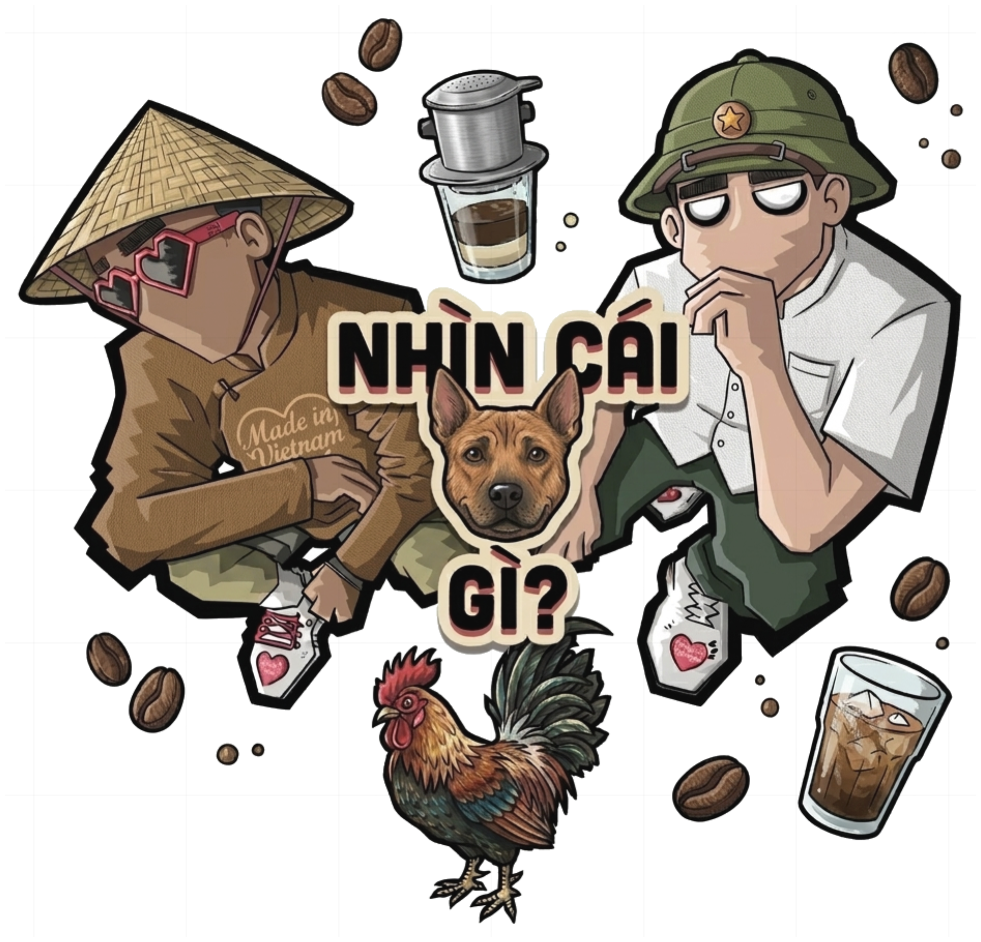 Áo Dài Tay Nhìn Cái Gì Vietnam Unisex Form Rộng Streetwear Trendy vietnam.yo - 230926-17-15-NEQ