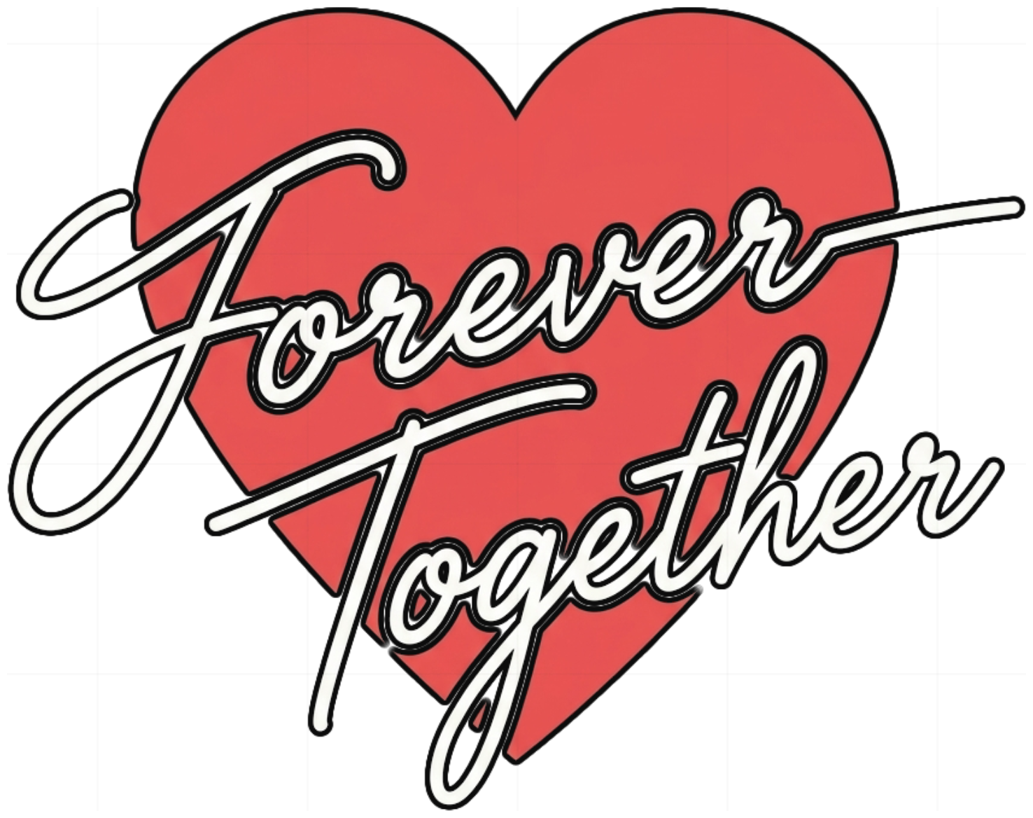 Áo Sweater Forever Together Heart Unisex Form Rộng Cotton Streetwear Local Brand | 231026-10-32-EVV