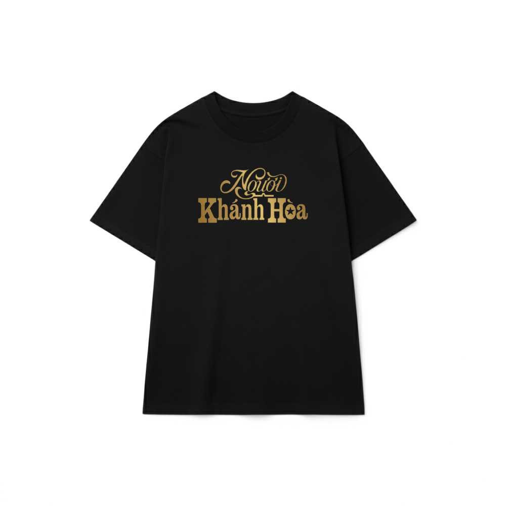 Áo Thun Người Khánh Hòa Unisex Màu Đen Cotton Cao Cấp Form Rộng - 240626-15-45-AAH