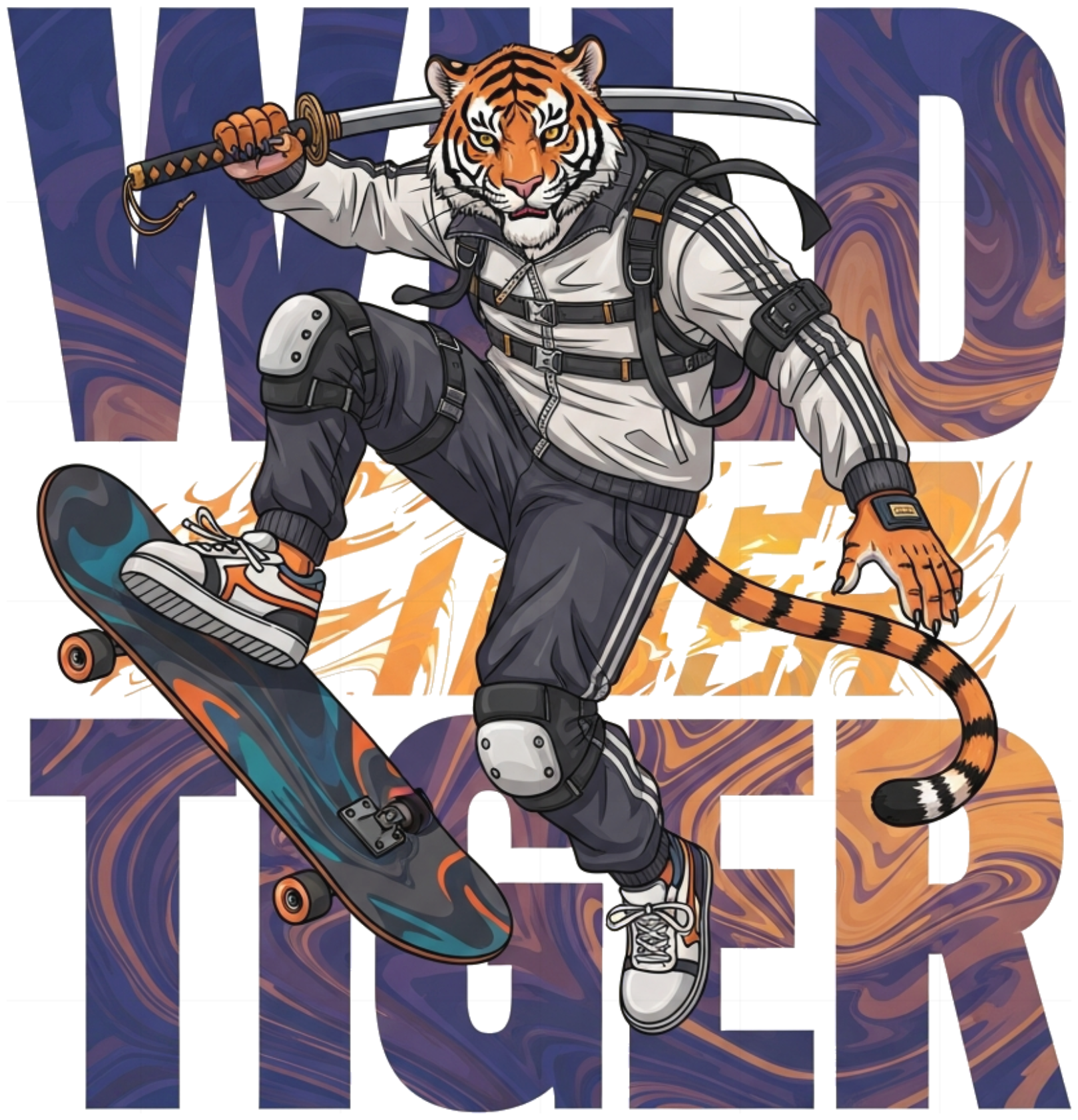 Áo Thun Trắng Wild Tiger Streetwear Đẳng Cấp - 240626-17-12-MZM