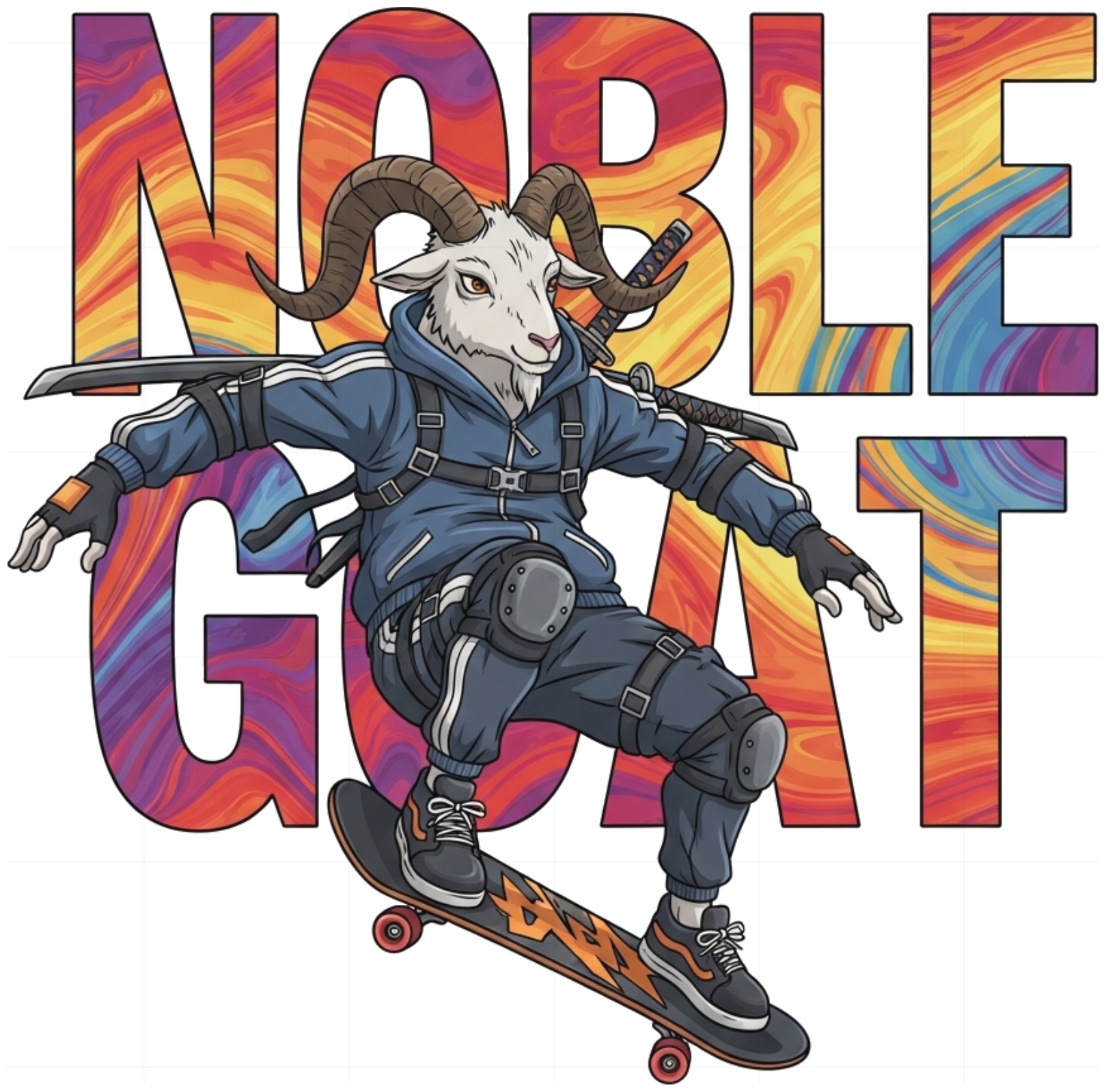 Áo Thun Trắng Noble Goat Phong Cách Streetwear - 240626-17-12-VYU