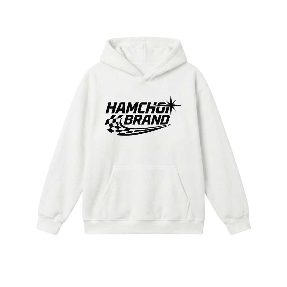 Áo hoodie nỉ bông unisex VNXK HAMCHOI Trắng form rộng basic Racing Stellar Hoodie - 240826-13-47-PIX