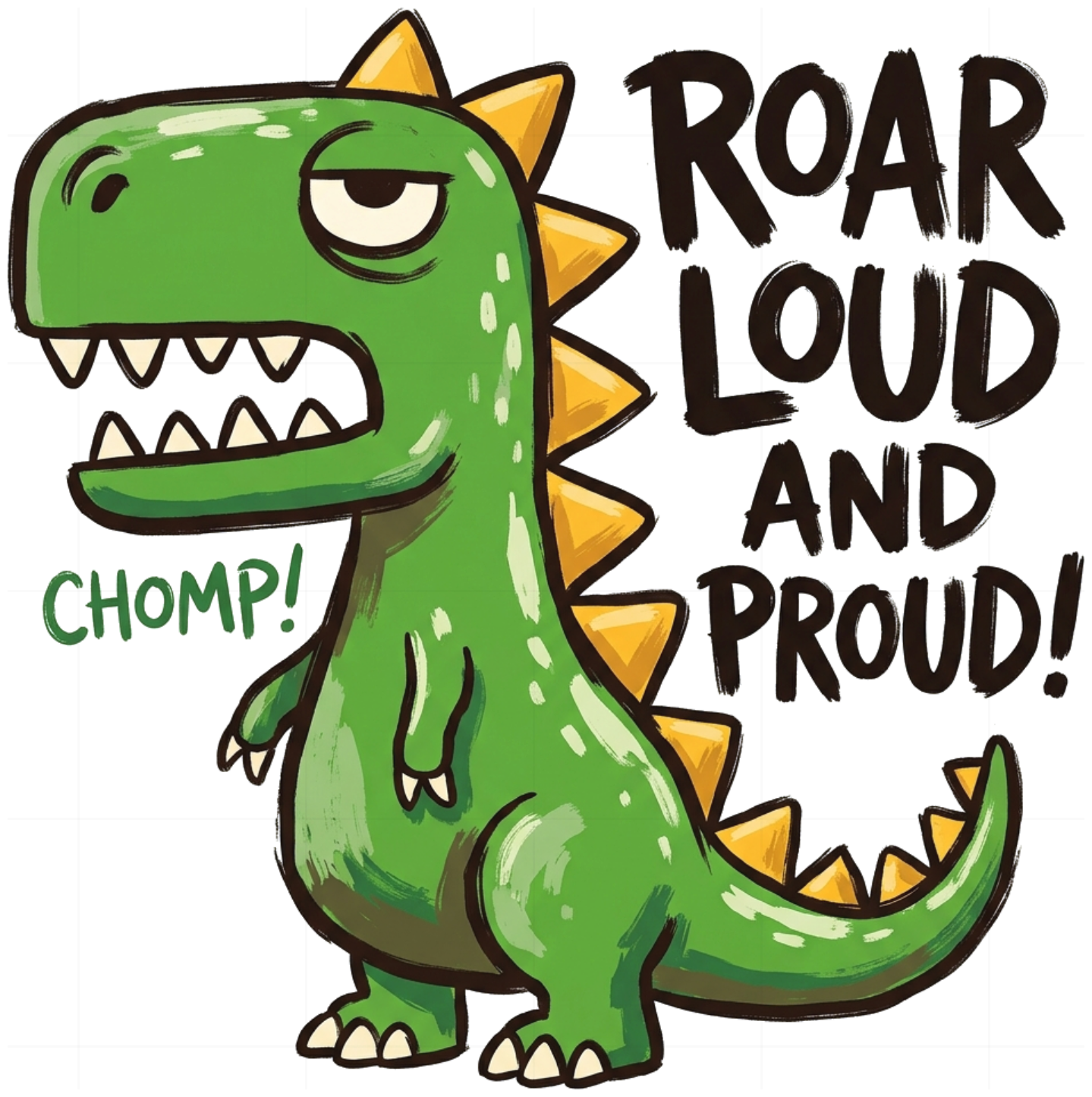 Áo Thun Boxy Cổ Đen Hình Khủng Long Roar Loud And Proud Cotton Streetwear Unisex - 240826-15-03-DSF