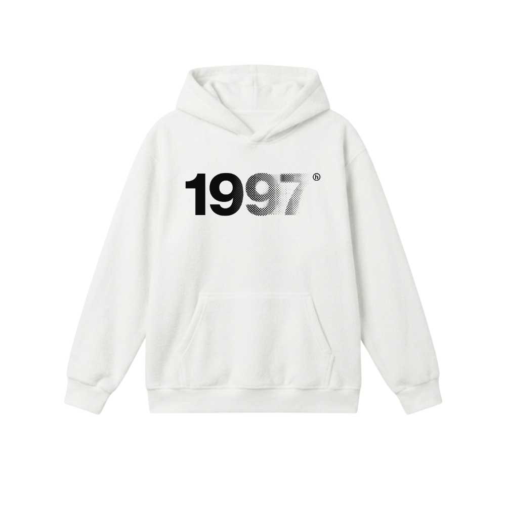 Áo hoodie nỉ bông unisex VNXK HAMCHOI Trắng form rộng basic Design 1997 Hoodie - 240826-15-35-FZA