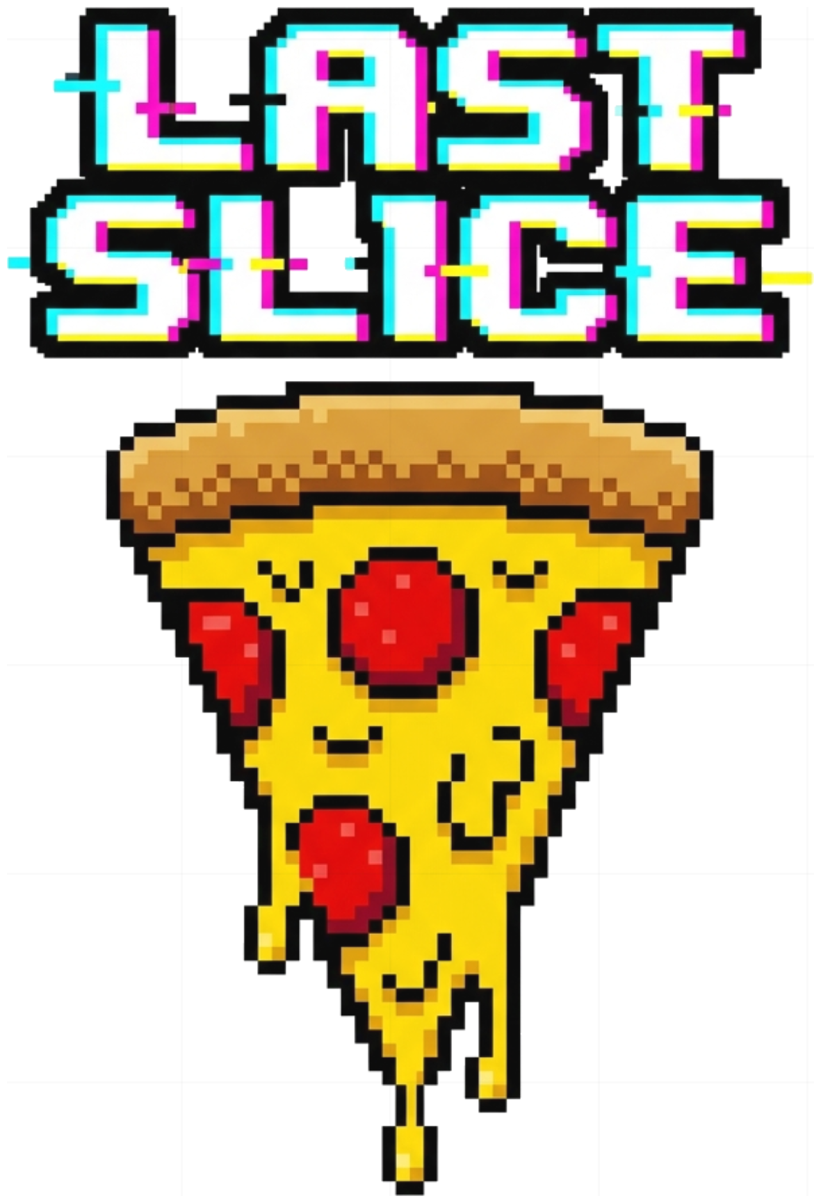 Áo Thun Unisex LAST SLICE Pizza Retro 8-Bit Pixel Art Form Rộng Cotton Co Giãn 240826-15-40-FFC