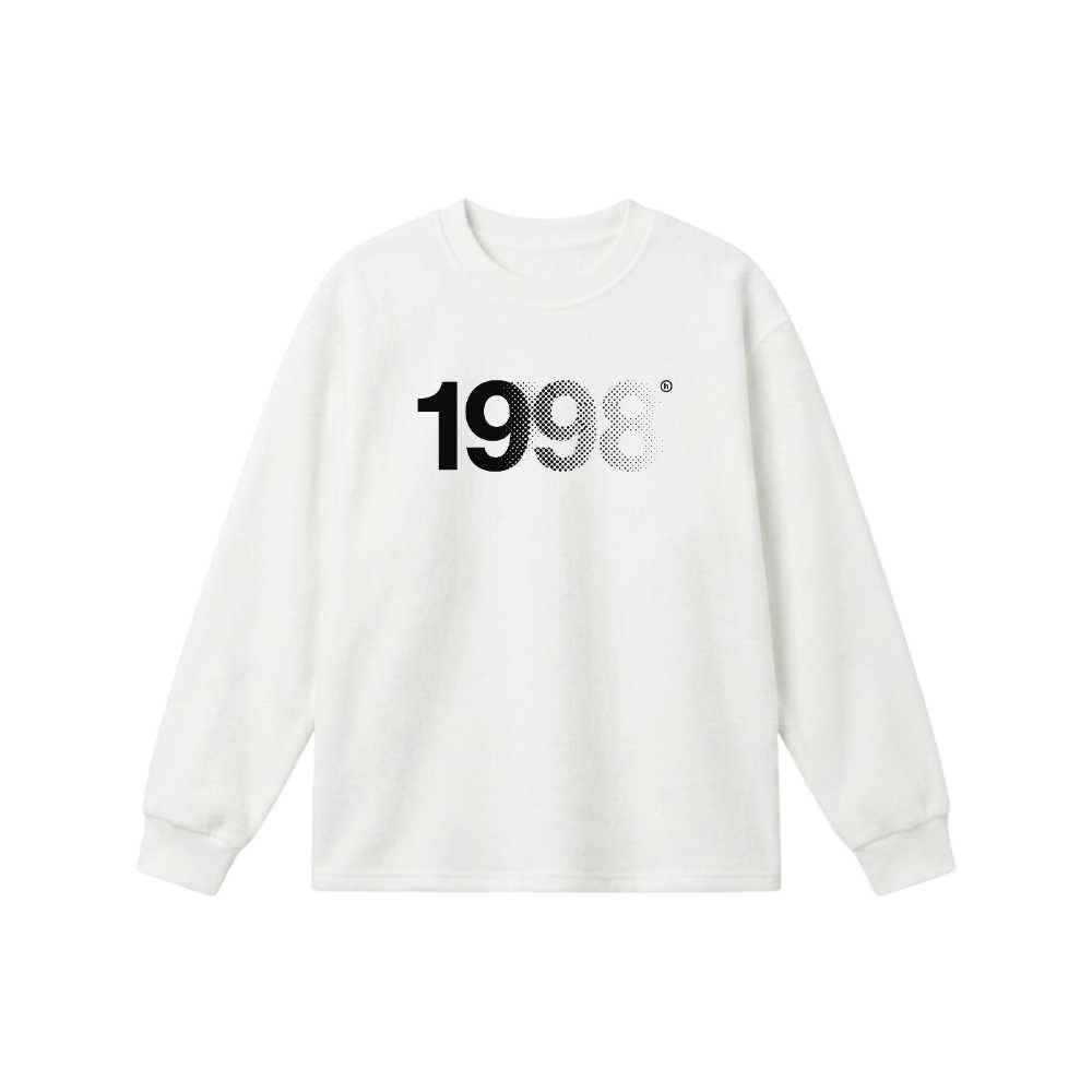 Áo sweater nỉ bông VNXK HAMCHOI Trắng form rộng basic Kinetic 1998 Sweater - 240826-15-44-EMF