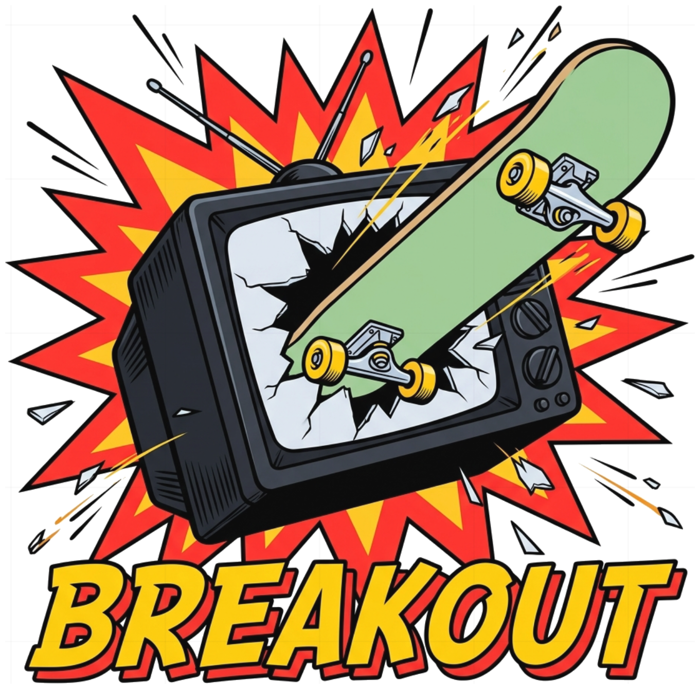 Áo Thun Unisex Form Rộng Retro 90s Skater BREAKOUT Cotton Co Giãn Streetwear Cá Tính - 240826-16-26-TAT