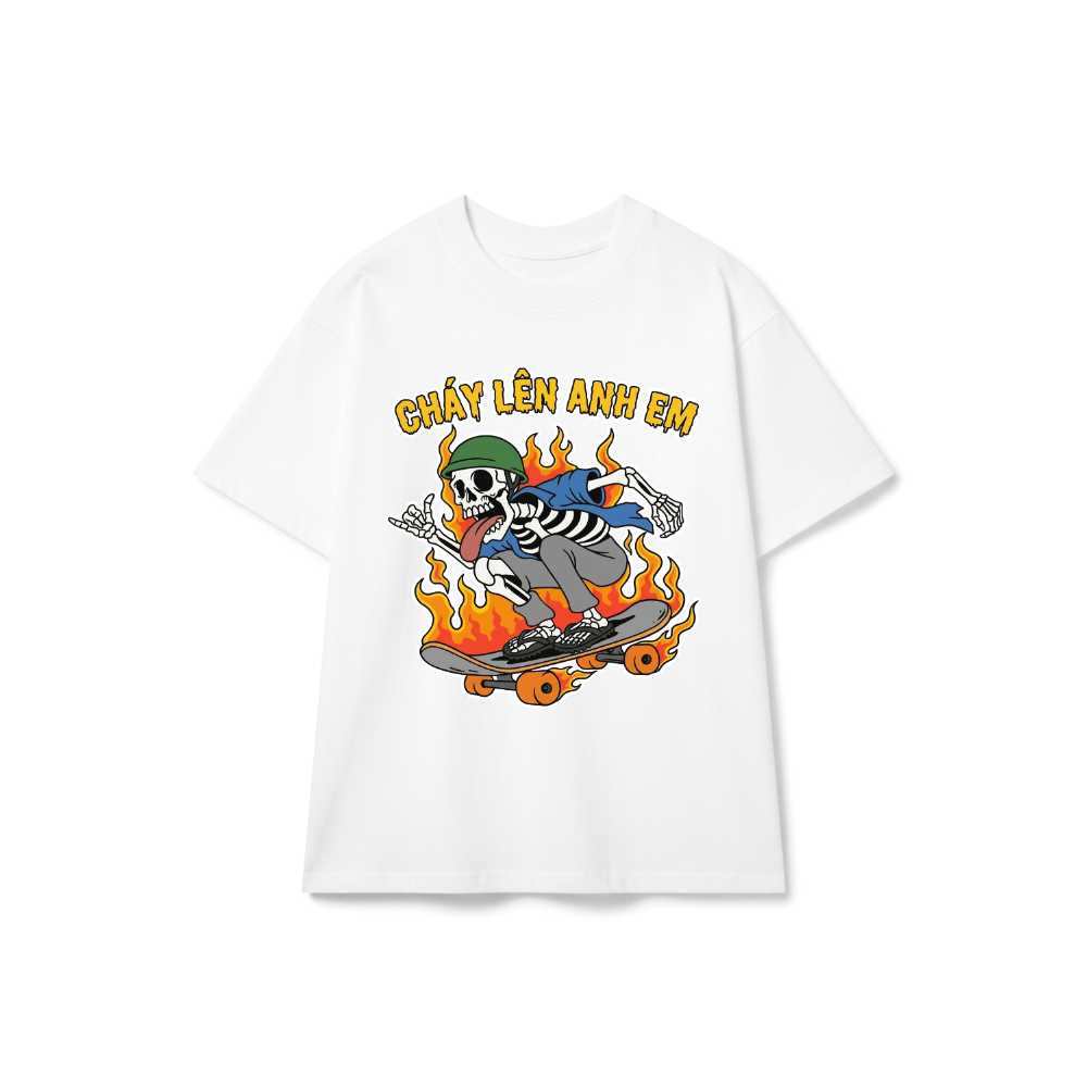Áo Thun Cháy Lên Anh Em Skeleton Unisex Form Rộng Streetwear Retro vietnam.yo - 241026-14-27-ZFE