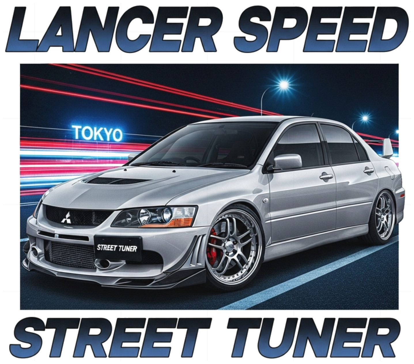 Áo thun Trắng Lancer Speed Xe Đua 2000s Unisex Form Rộng Cotton 100% 250626-14-21-BSV