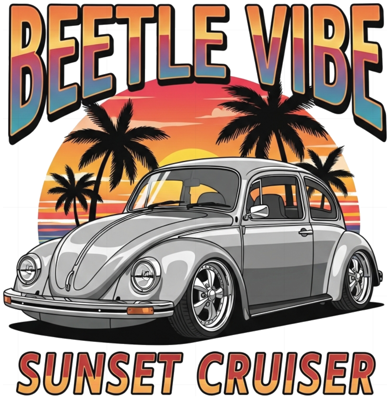 Áo Thun Beetle Vibe Xe 4 Bánh 2000s Streetwear Y2K Form Rộng Cotton - 250626-14-21-HFE