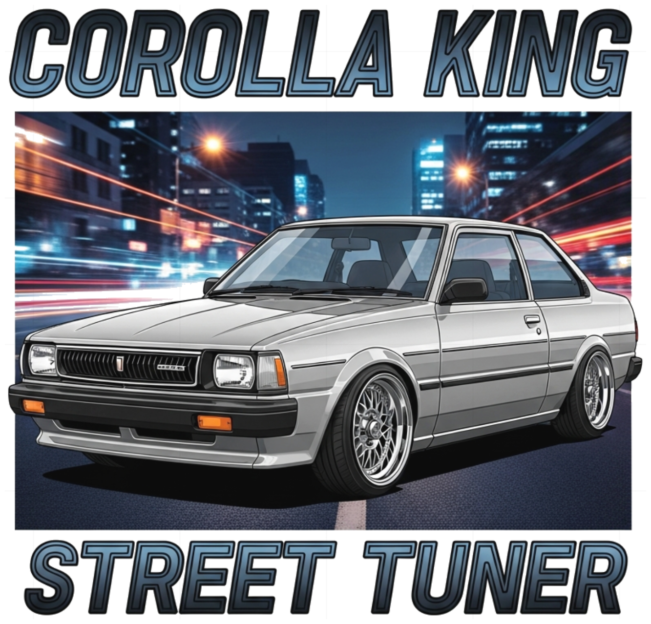 Áo Thun Corolla King Streetwear Y2K Retro Car 2000s Form Rộng Cotton - 250626-14-21-MUQ