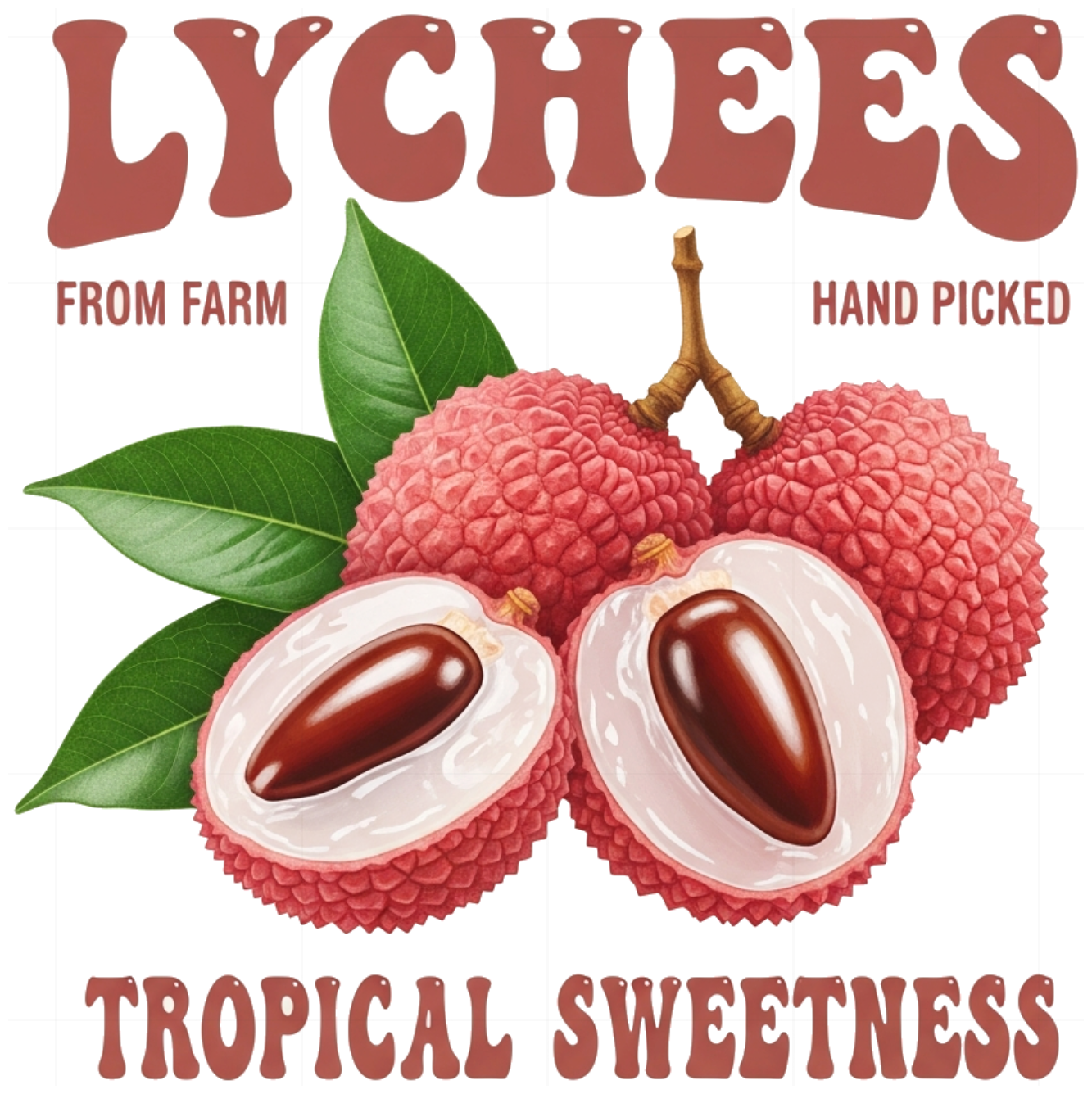 Áo Thun Unisex Lychee Lust Quả Vải Retro Cotton Form Rộng Trendy - 250626-16-54-LCS
