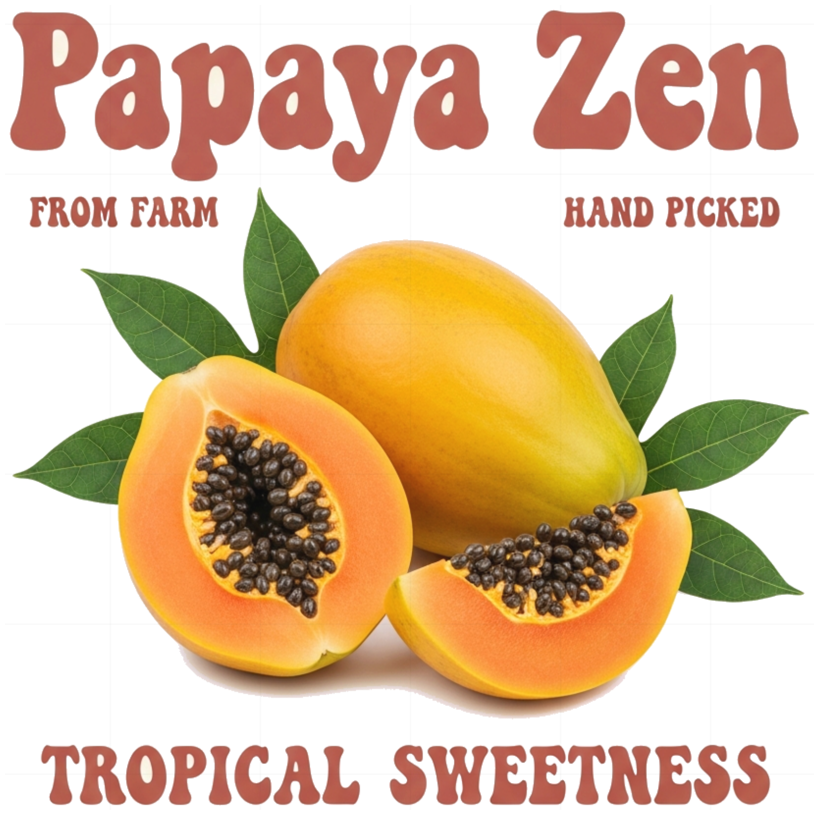 Áo Thun Unisex Trắng Papaya Zen Retro Cotton 100% Co Giãn Form Rộng - 250626-16-54-LME