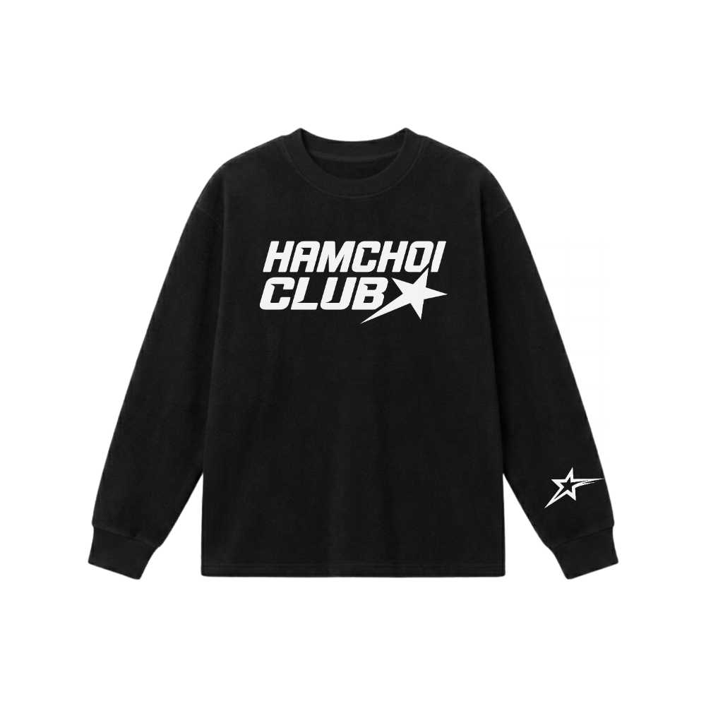 Áo sweater nỉ bông VNXK HAMCHOI Đen form rộng nỉ dày Y2K Star Logo Sweater - 250826-10-17-WGH