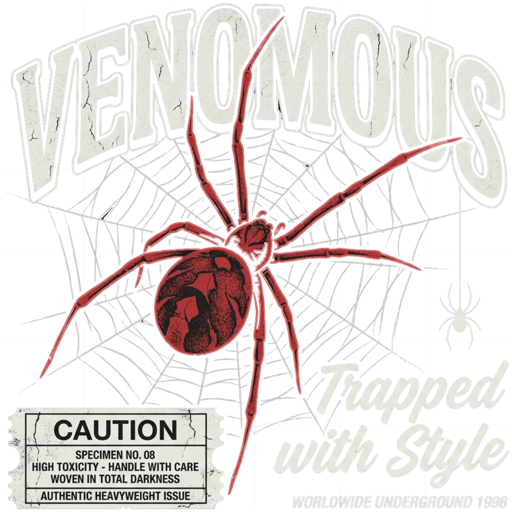 Áo Thun Boxy Đen VENOMOUS Grunge 90s Streetwear Cotton Dày Dặn Local Brand Unisex - 250826-14-35-TCI