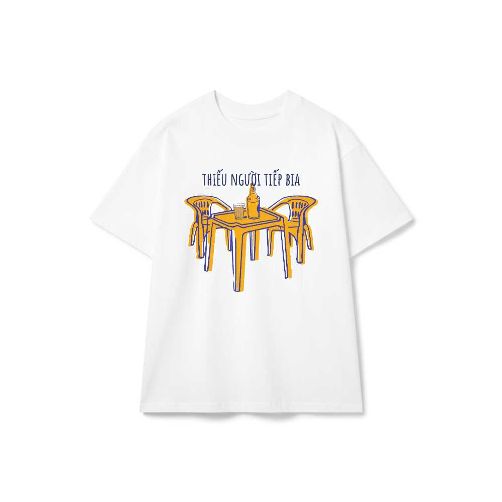 Áo Thun Hình In Thiếu Người Tiếp Bia Unisex Form Rộng Cotton Streetwear Hài Hước - 250826-15-46-UMN