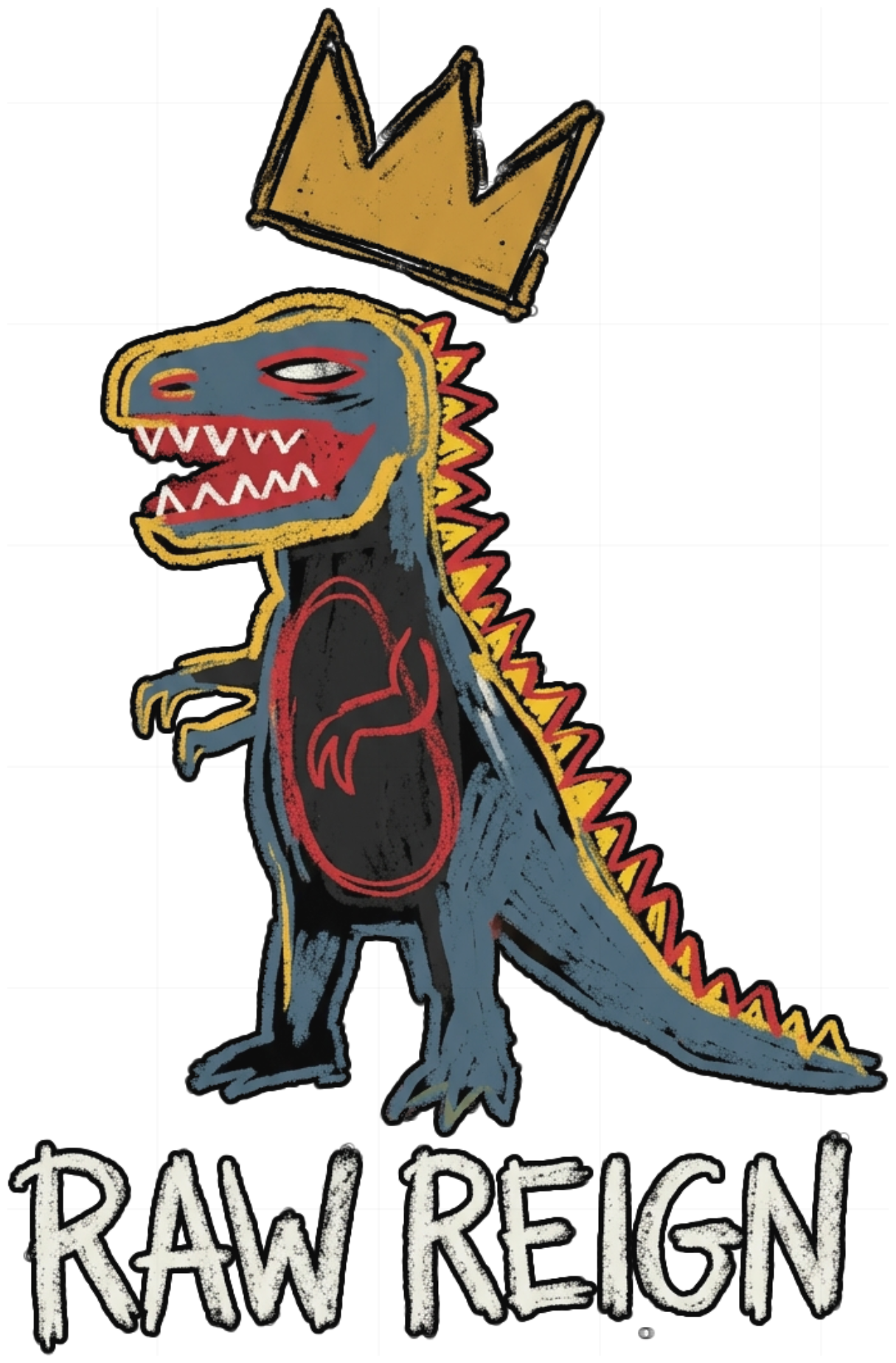 Áo Phông Đen Cotton Unisex Streetwear Design RAW REIGN T-Rex Form Rộng Cực Chất - 250826-18-07-HKU