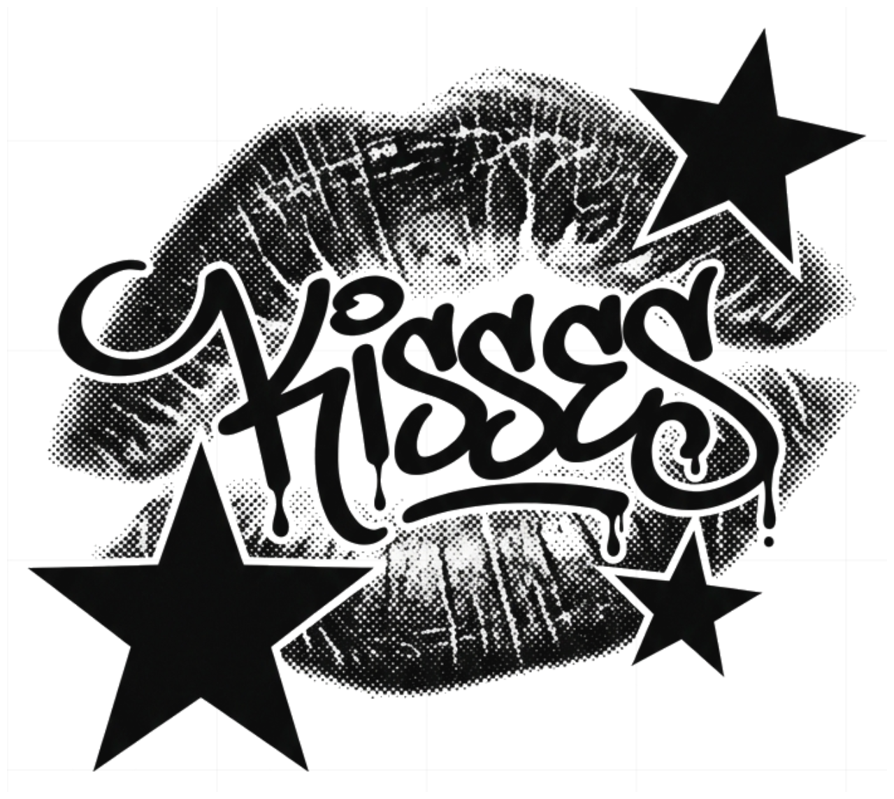 Áo Thun Kisses Graffiti Y2K Streetwear Form Rộng Boxy Cotton Co Giãn Local Brand - 250826-19-34-DRG