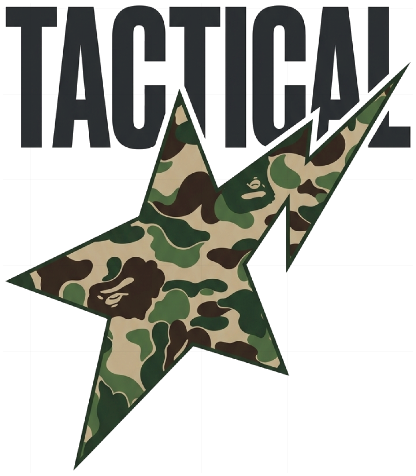 Áo Thun Unisex Streetwear Harajuku Tactical Camo Star Form Rộng Cotton Cao Cấp - 250826-20-36-DYT