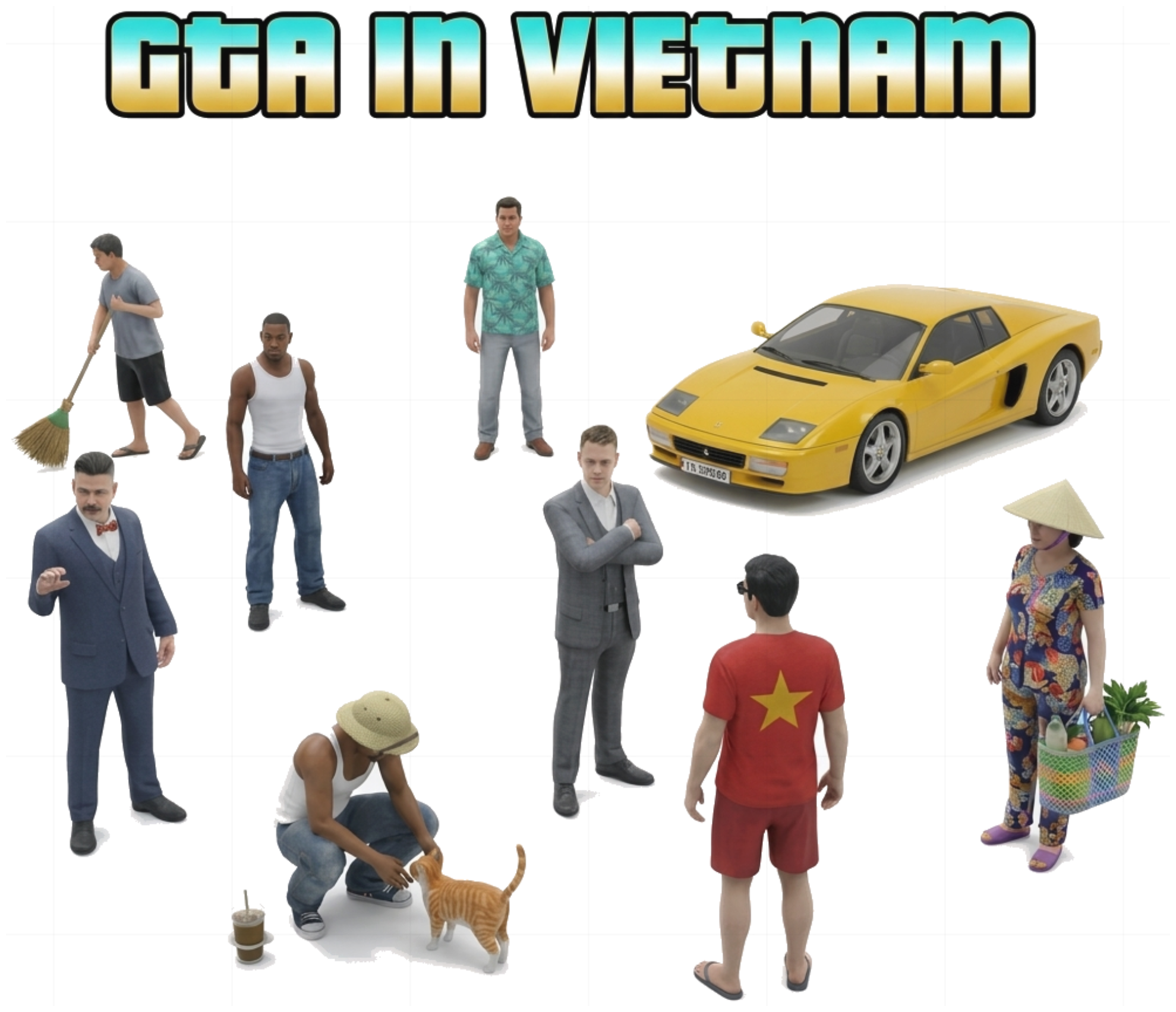 Áo Dài Tay GTA In Vietnam Unisex Form Rộng Streetwear Retro vietnam.yo - 250926-15-07-NYV