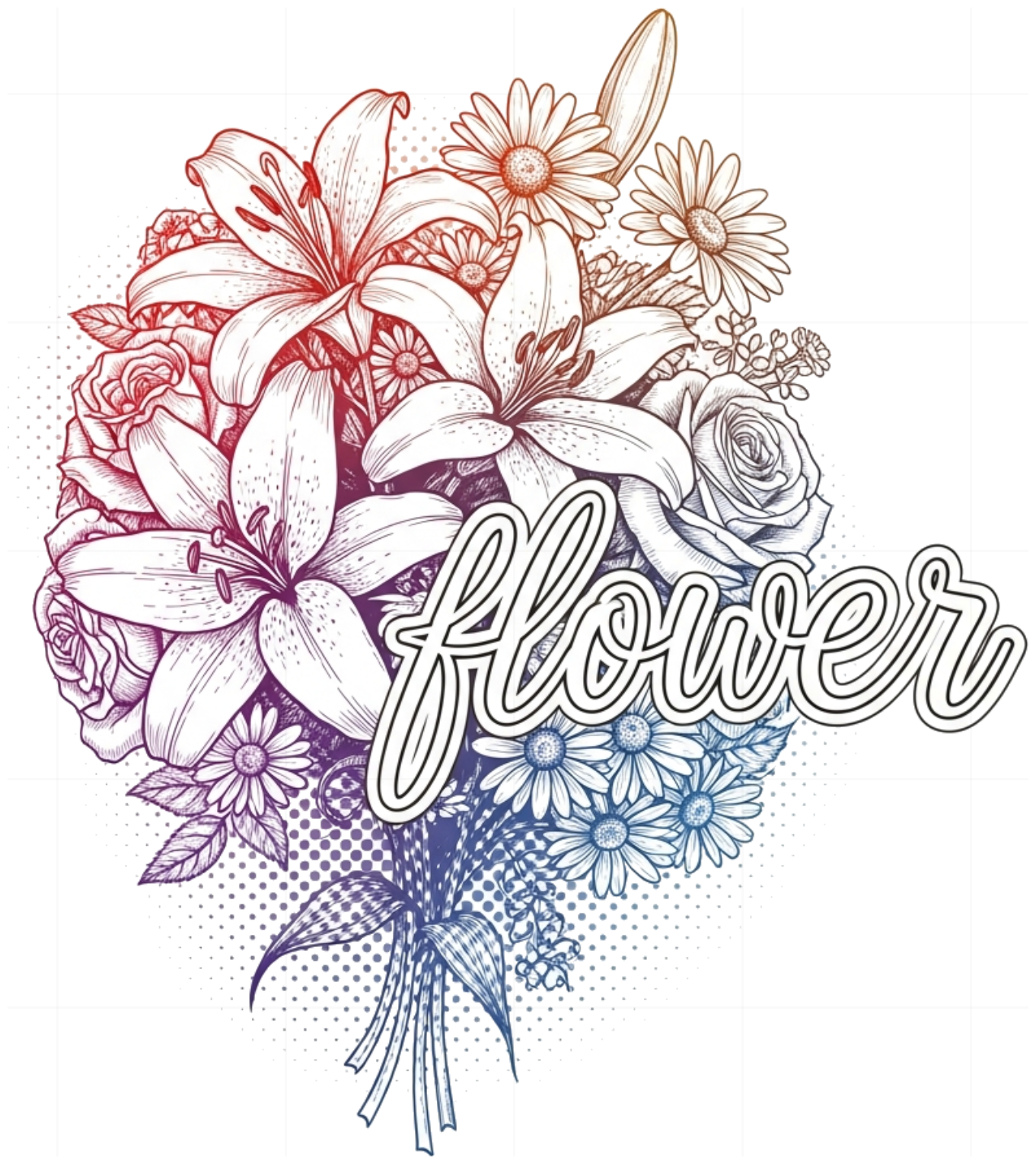 Áo Thun Trắng Unisex Form Rộng Cotton Cao Cấp Họa Tiết Bó Hoa Flower Vintage Xu Hướng 2024 - 270526-08-20-JIZ