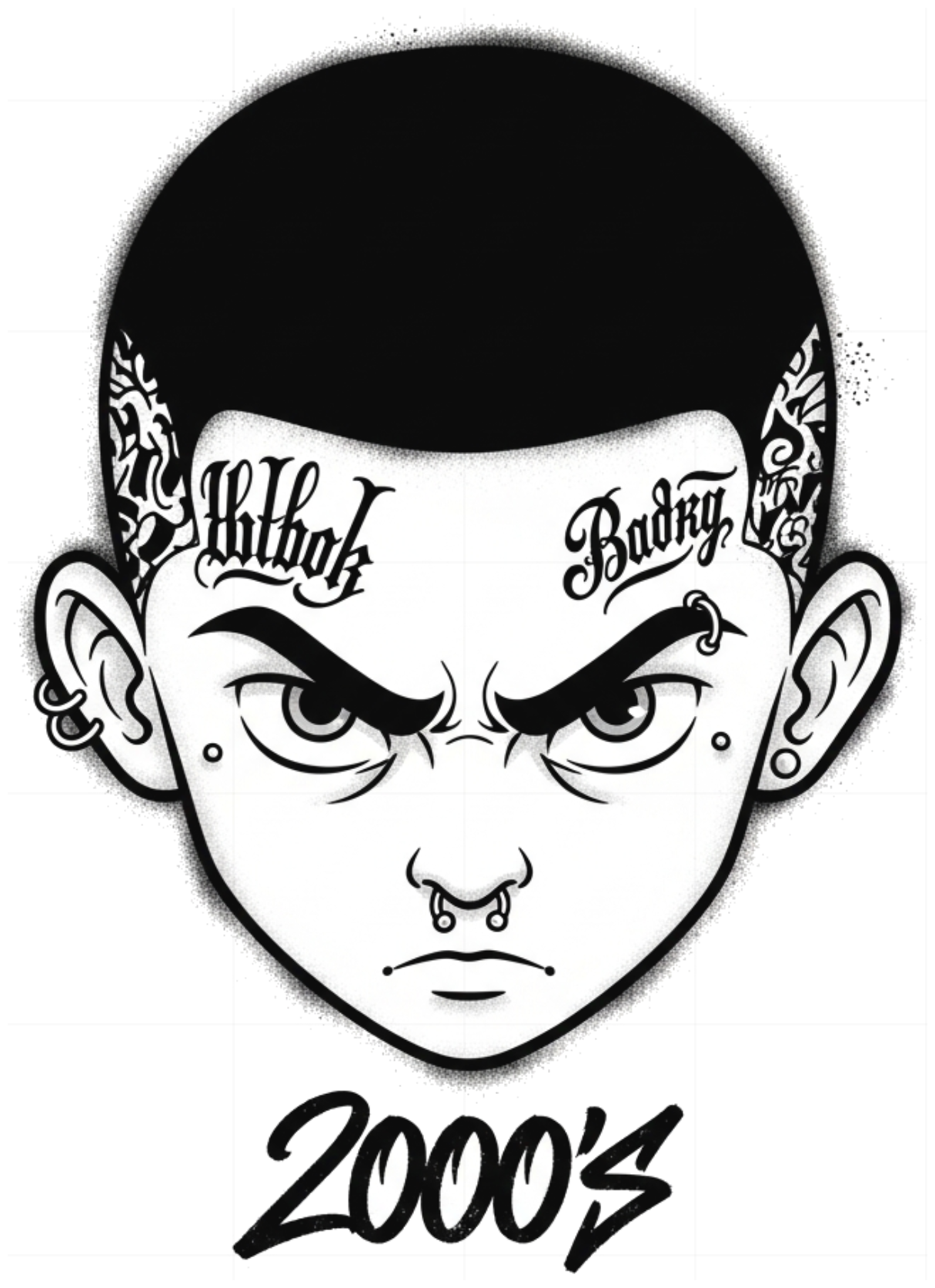 Áo Thun Trắng Unisex Local Brand In Hình Tattoo Boy Phong Cách Y2K Cyber Streetwear Form Rộng Cotton 100% Cực Chất - Design 2000s - 270526-10-01-PJC