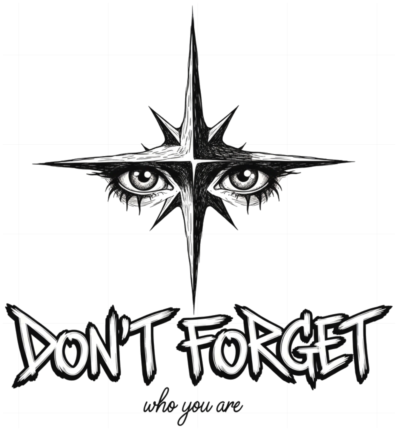 Áo Thun Trắng Unisex Cyber Gothic DON'T FORGET Streetwear Y2K Dark Indie Sketch Form Rộng Cotton Cao Cấp - 270526-10-44-SXY