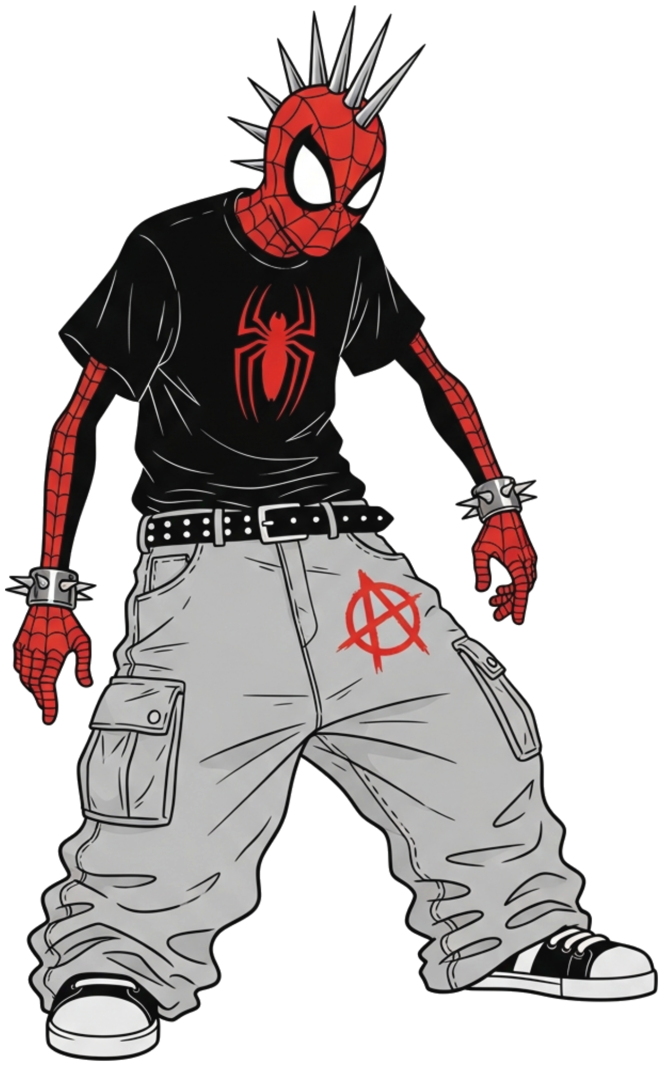 Áo Thun Spider-Punk Baggy Style Unisex - Áo Phông Trắng Oversize Streetwear Punk-Rock Năng Động Local Brand - 270526-14-36-CXO