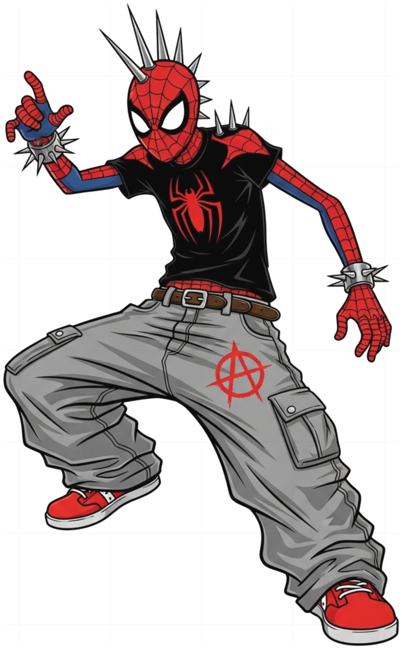 Áo Thun Nam Nữ Spider-Punk Baggy Style Hobie Brown Trắng Cotton Oversize Streetwear - Local Brand Xu Hướng Punk Rock Đi Chơi Du Lịch Cực Chất - 270526-14-36-DXM