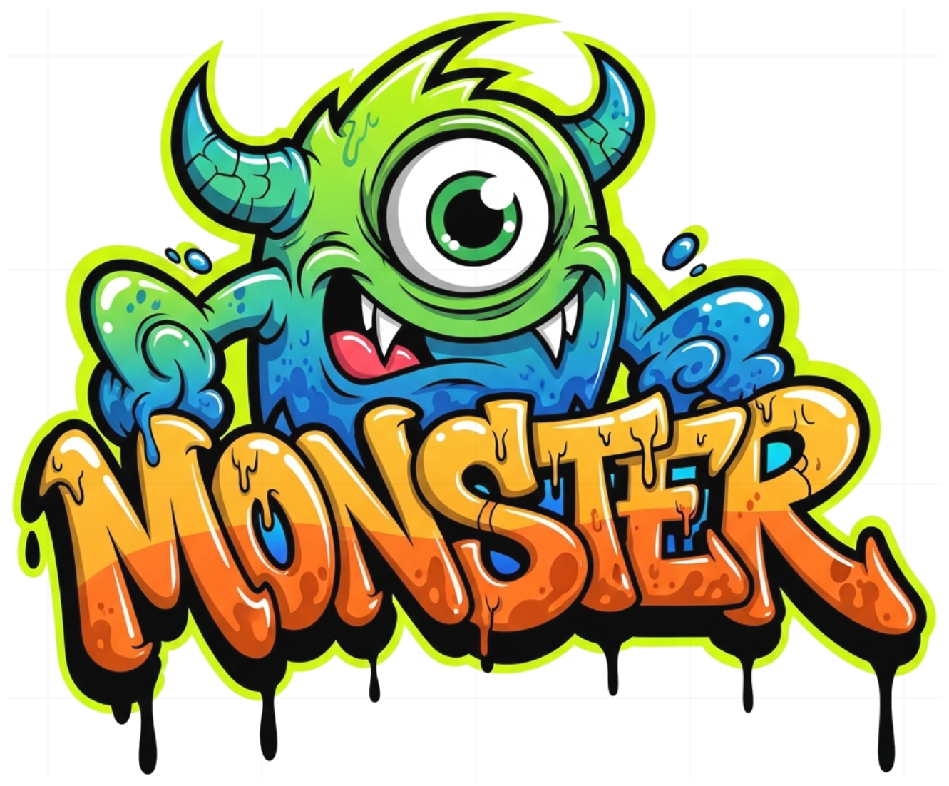 Áo Thun Unisex Form Rộng Monster Slime Graffiti Cực Chất - Áo Phông Trắng Cotton 100% Streetwear Nam Nữ Local Brand Đỉnh Chóp - 270526-15-36-NQI